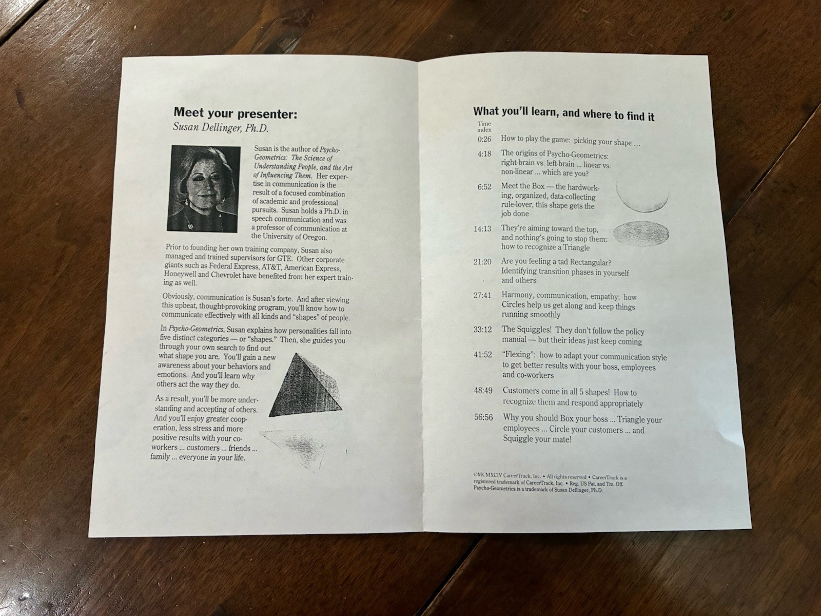 Career track «Psycho-Geometrics» Videocassette Seminar