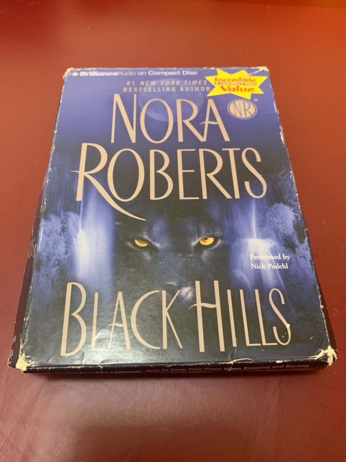 Audio Book Titled Black Hills by Nora Roberts 5 CDs Approx 6 hrs Abridged