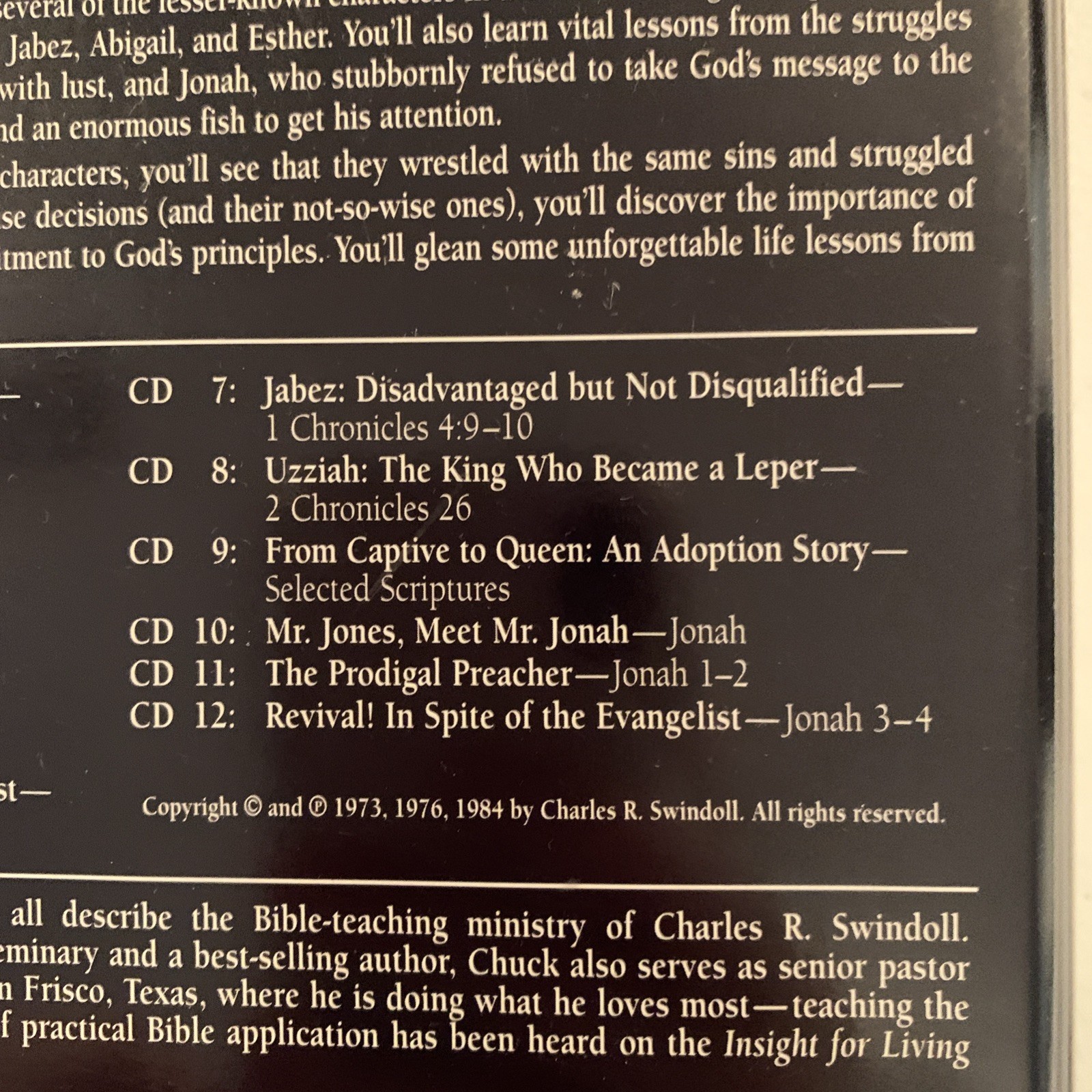 Old Testament Characters — Practical Life Lessons — Charles Swindoll CD Set READ