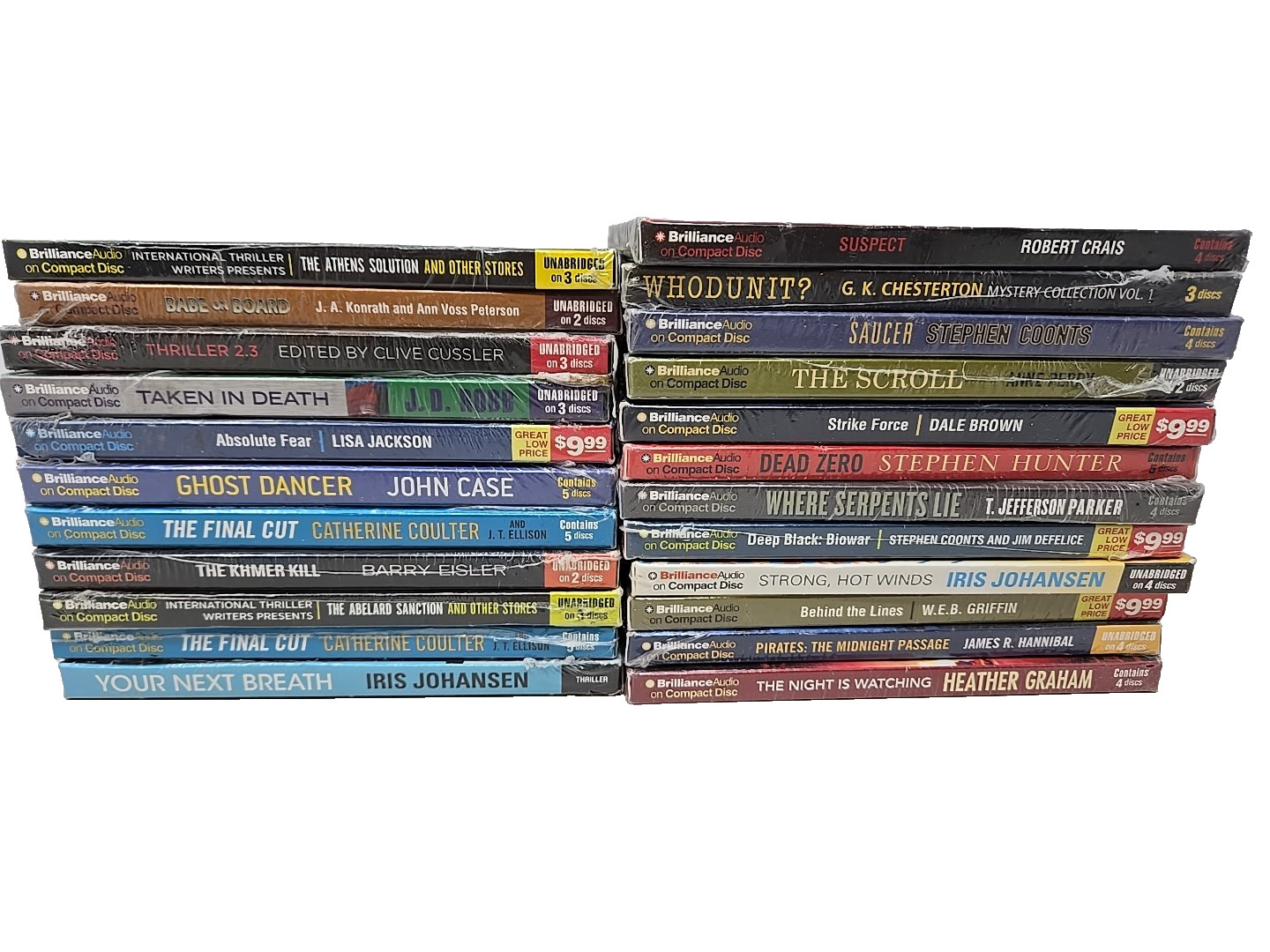 23 AUDIOBOOKS — Brand New — Mysteries, Suspense, Action, Espionage, Adventure