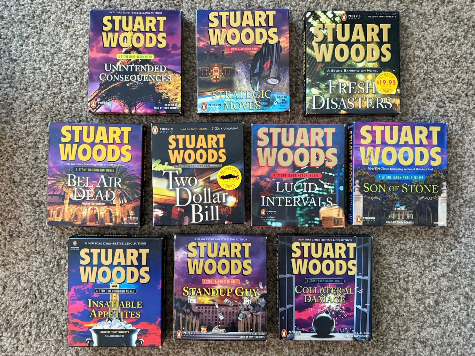 Lot of 10 Stuart Woods Audiobooks CD — Stone Barrington Lot Unabridged Like New