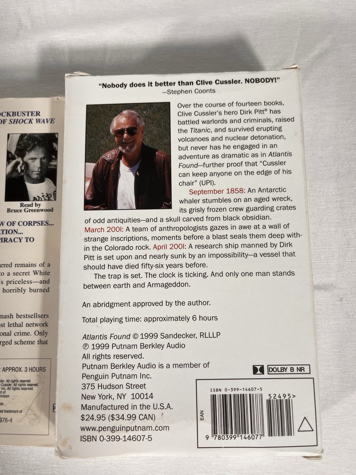 Clive Cussler Audiobooks Cassette Lot 2 Iceberg and Atlantis Found Dirk Pitt