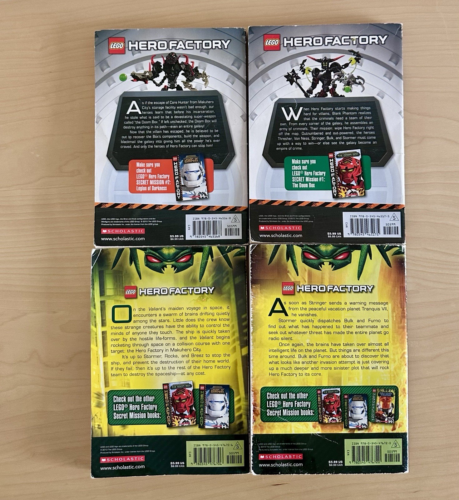 [COMPLETE SET, Lot of 4] LEGO Ninjago Hero Factory Books by Greg Farshtey
