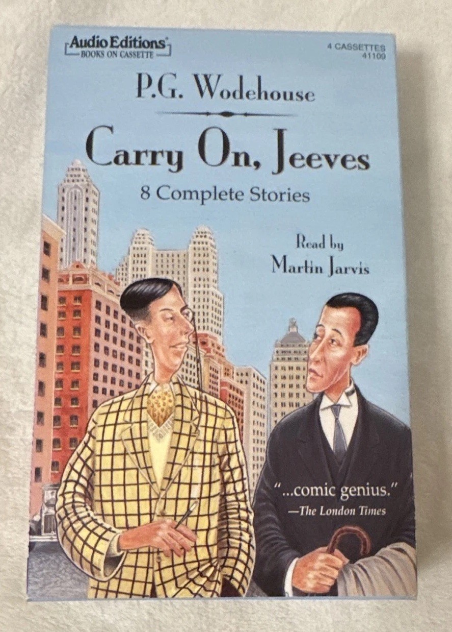 P.G. Wodehouse Carry On, Jeeves Unabridged Audiobook 4 Cassettes 6h