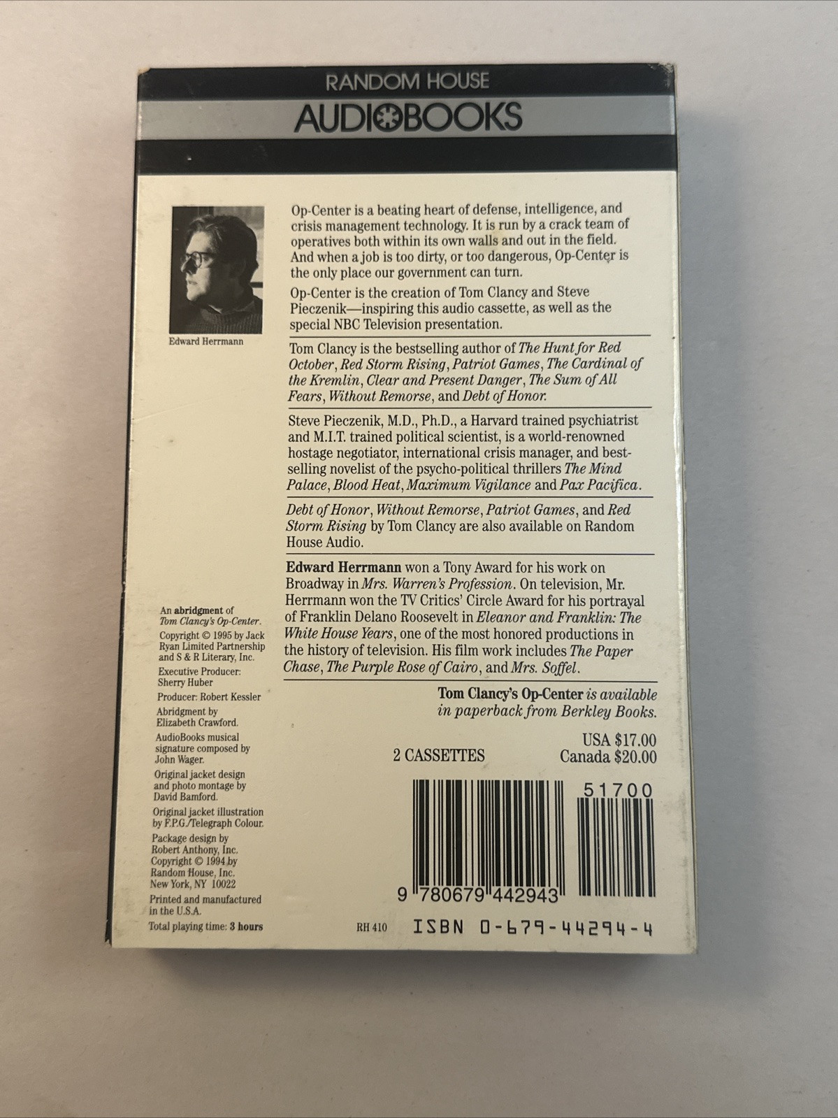 Tom Clancy’s Op-Center Ser.: Op-Center by Tom Clancy (1995, Audio, Other,…
