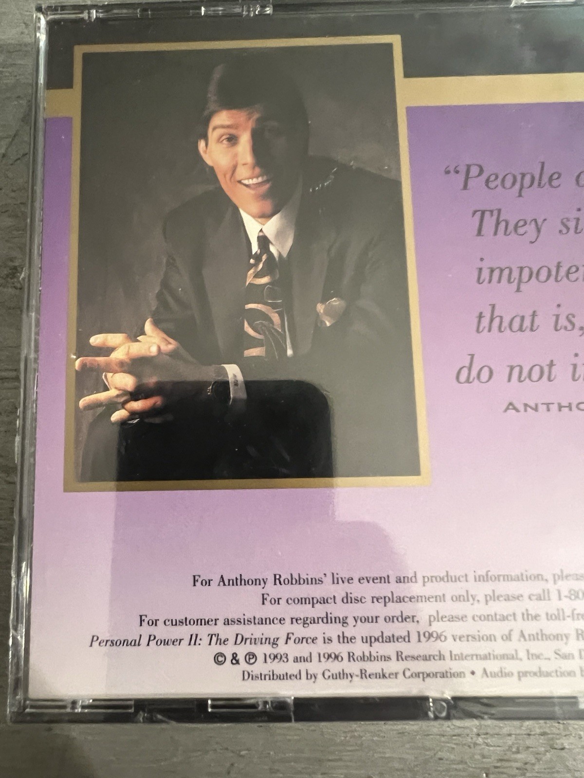 Personal Power II Anthony Robbins CD Vol 5 How to Create a Compelling Future CD