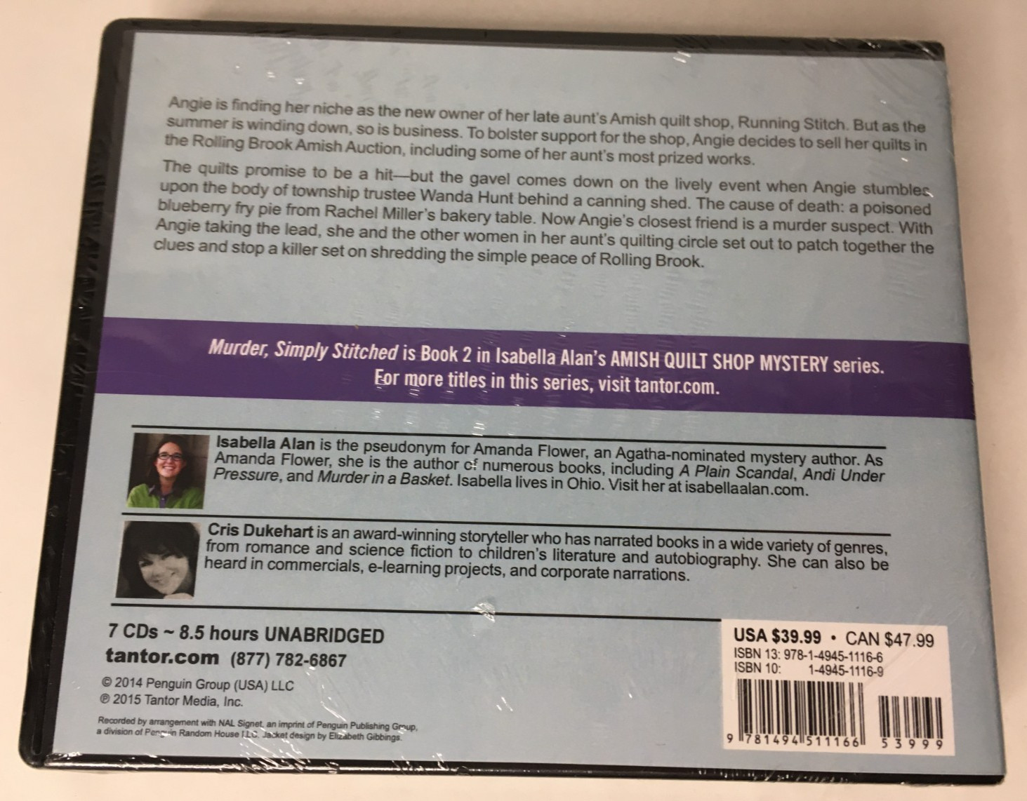 Amish Quilt Shop Mystery Audiobook CD by Isabella Alan Murder, Simply Stitched
