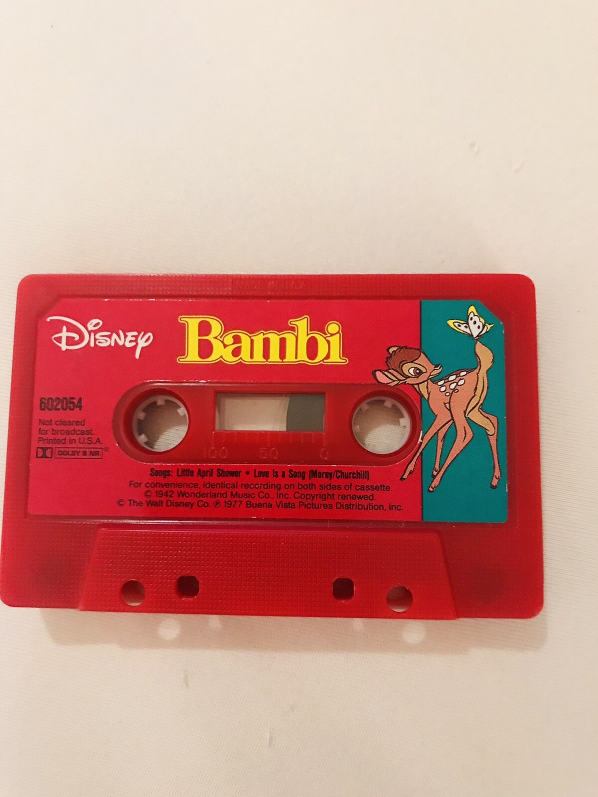 Disney Bambi Audio Entertainment Book and Cassette Tape Good cond