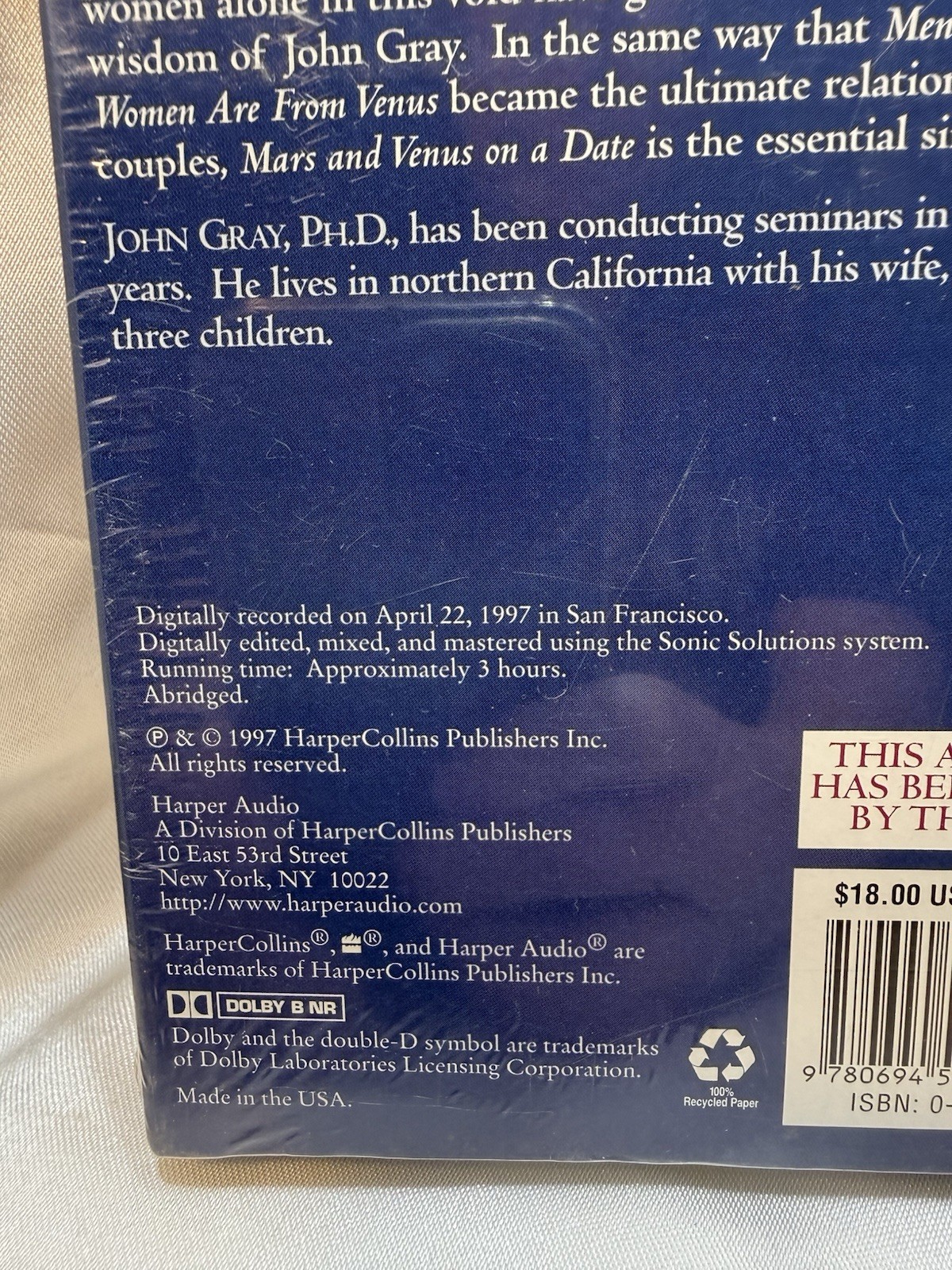 Mars and Venus on a Date by John Gray Audiobook Two Cassettes SEALED