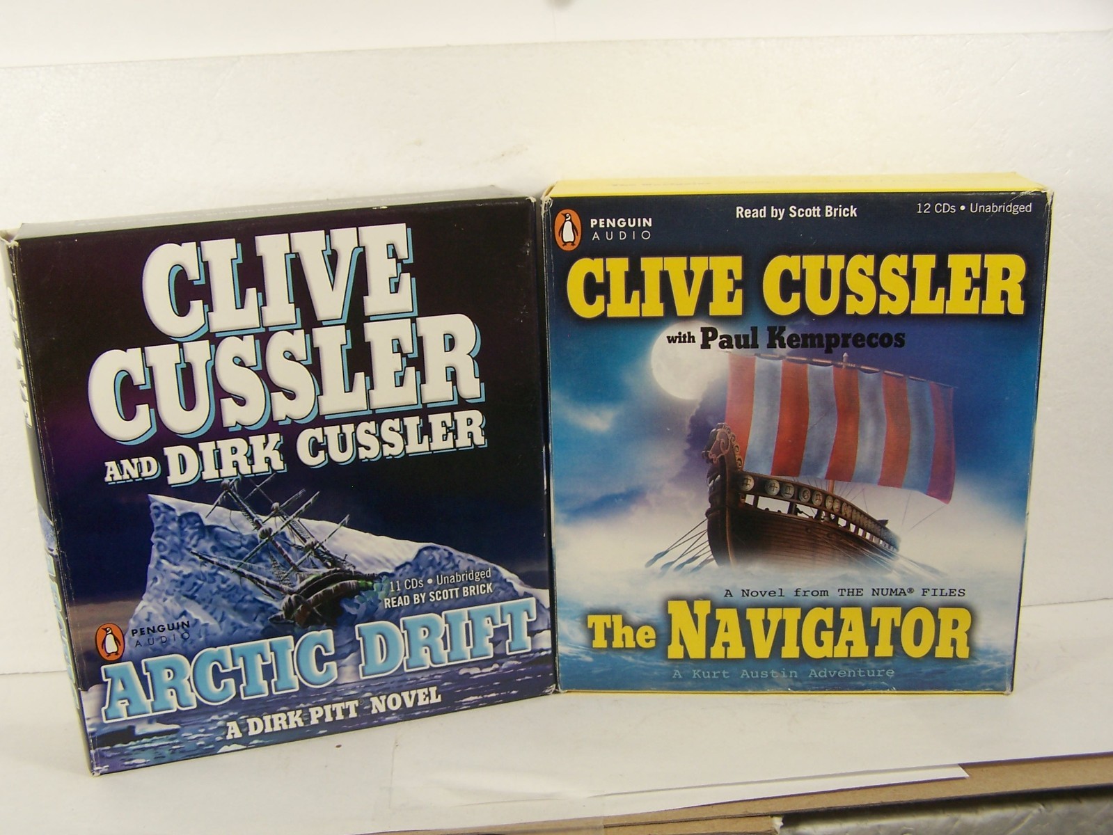 CLIVE CUSSLER, DIRK PITT, KURT AUSTIN CD AUDIO BOOK QTY (2) UNABRIDGED LIKE NEW