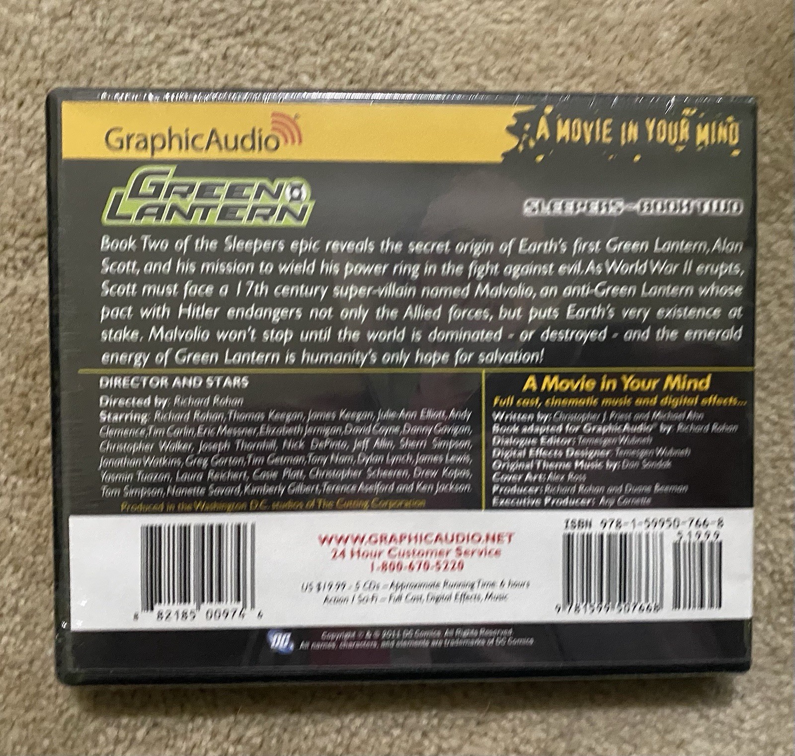 RARE! DC COMICS GRAPHICAUDIO GREEN LANTERN SLEEPERS Book ONE TWO & THREE NEW!