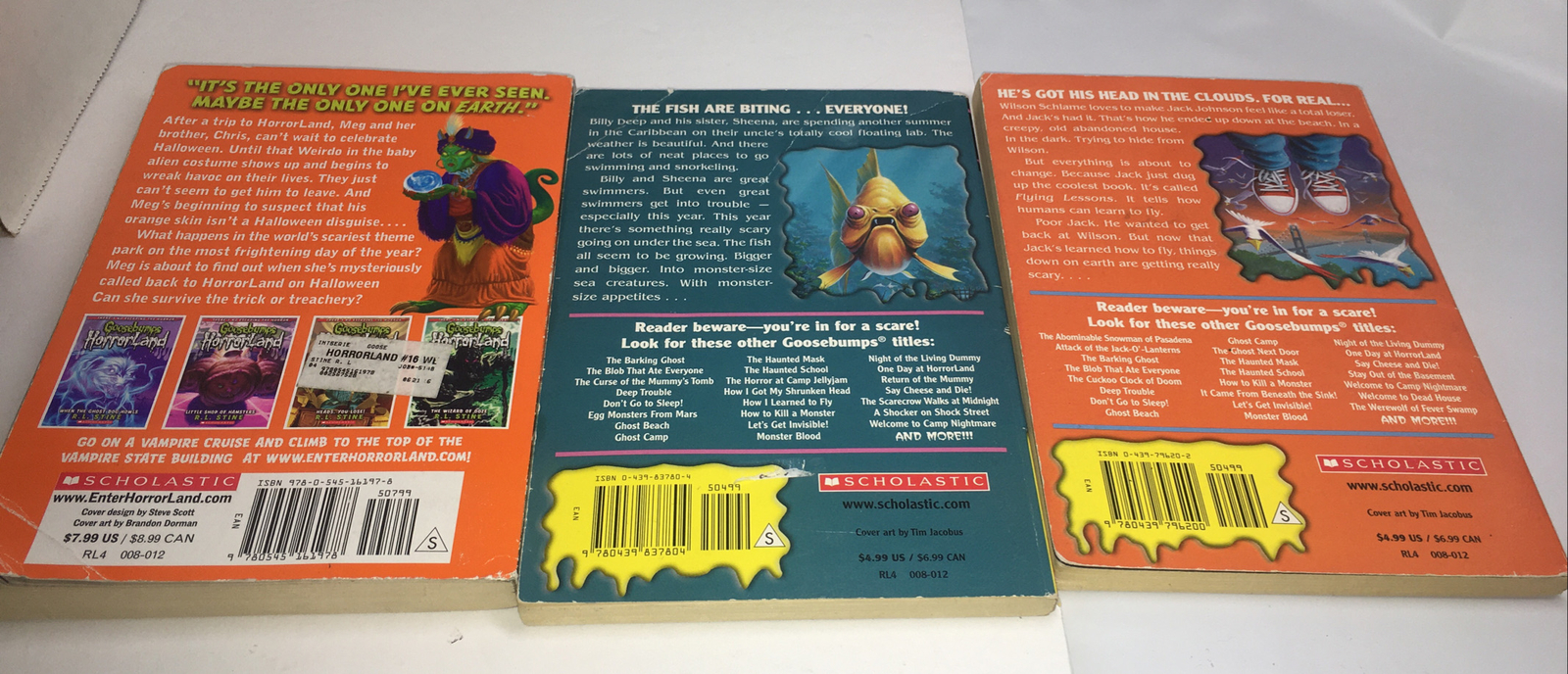 Goosebumps Books Lot of 10Vintage R.L. Stine HorrorLand Most Wanted & FE