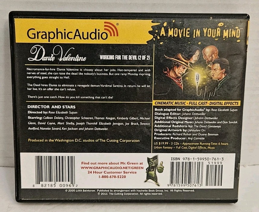 GraphicAudio Dante Valentine Working For the Devil & Dead Man Rising Lot of 2