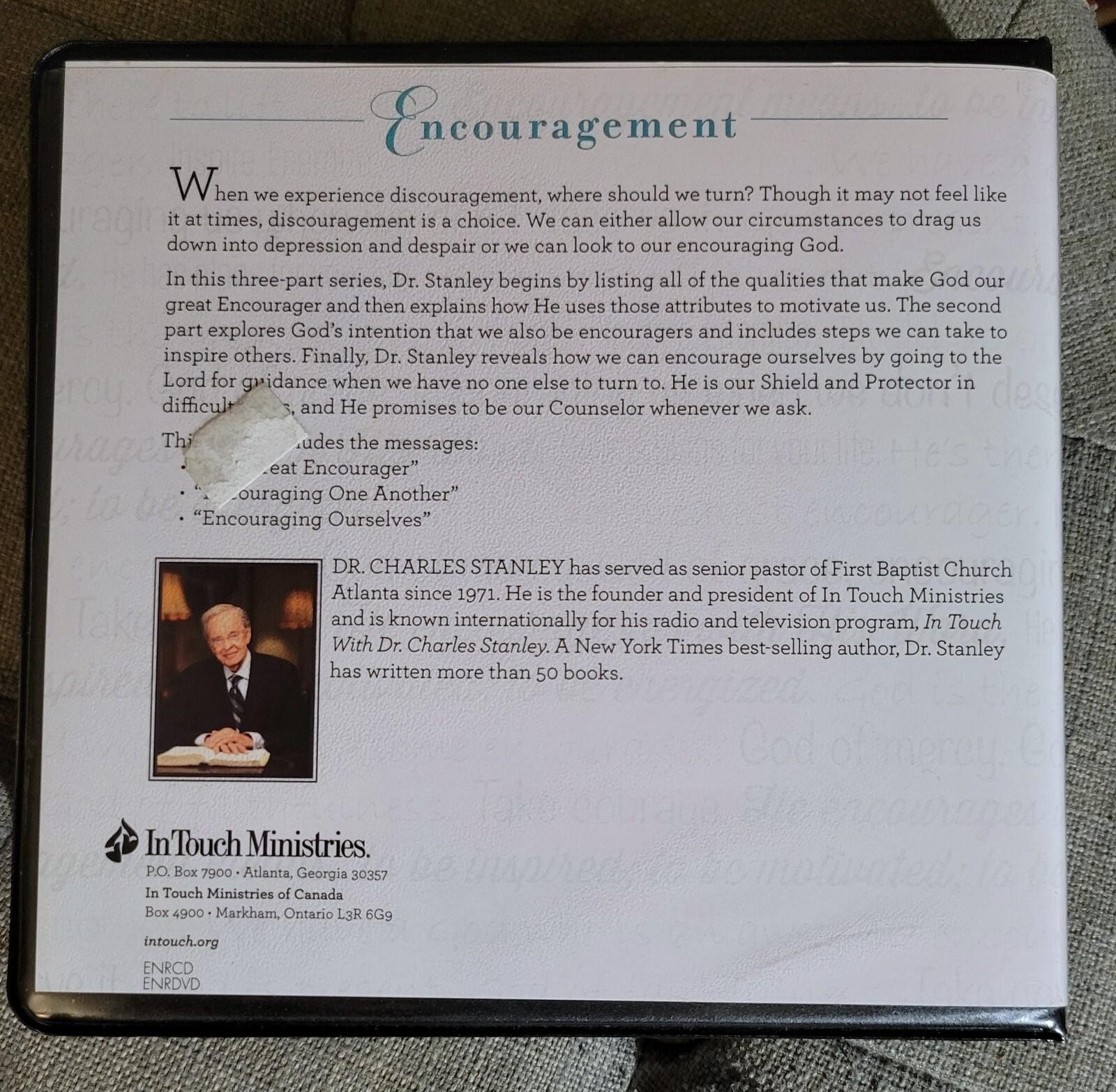 CHARLES STANLEY LOT OF 2 Audio CD Encouragement + God Has An Answer Unmet Needs