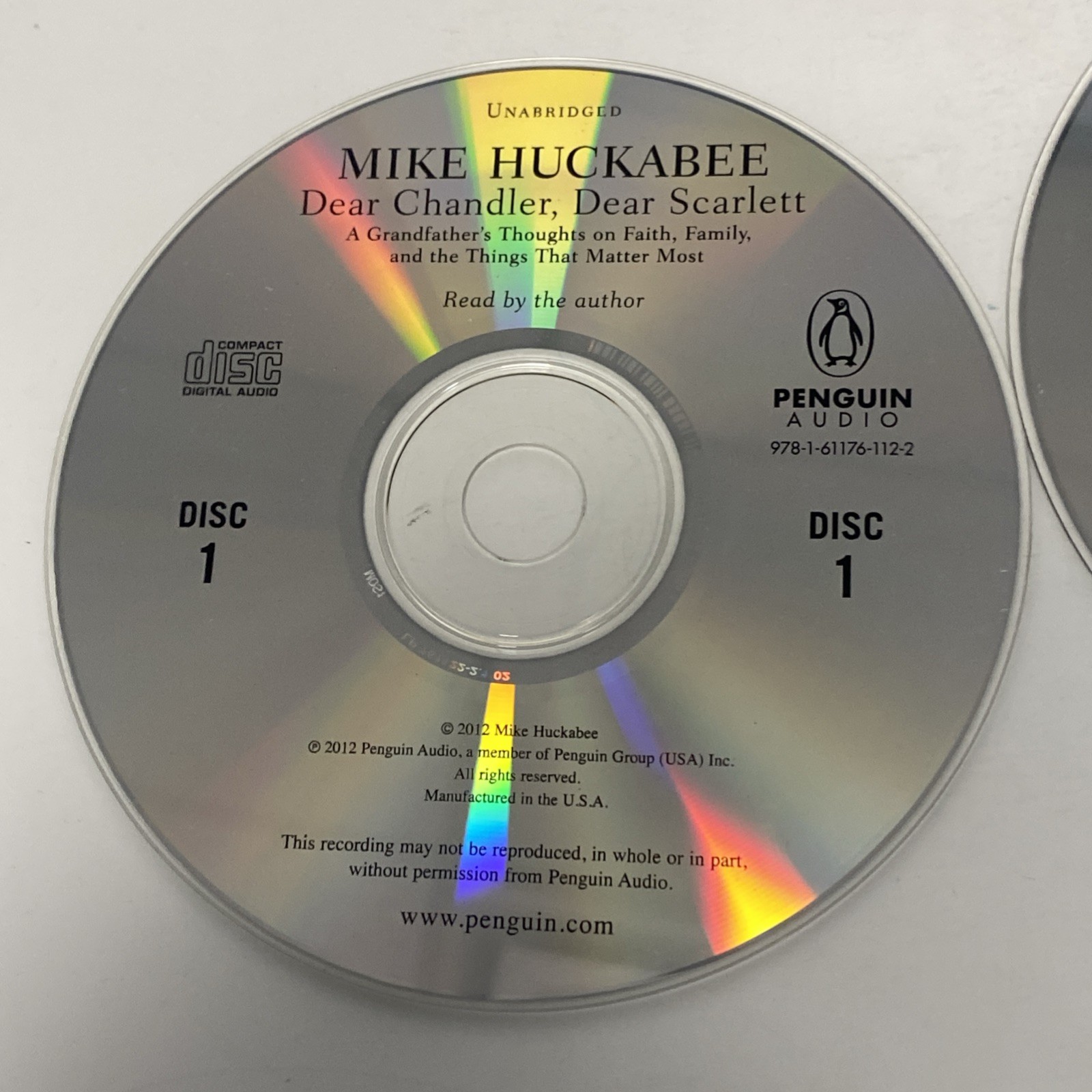 Mike Huckabee — Dear Chandler, Dear Scarlett (2012 Audiobook CD) REAL PICTURES!!
