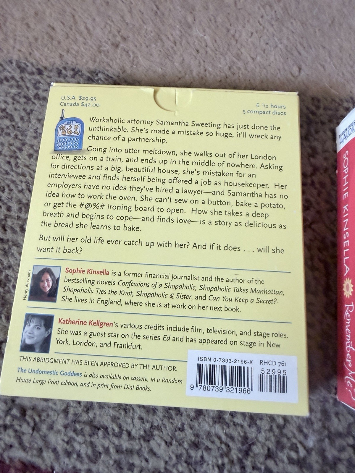 Sophie Kinsella set of 2 books on CD audio remember Me The Domestic Goddess
