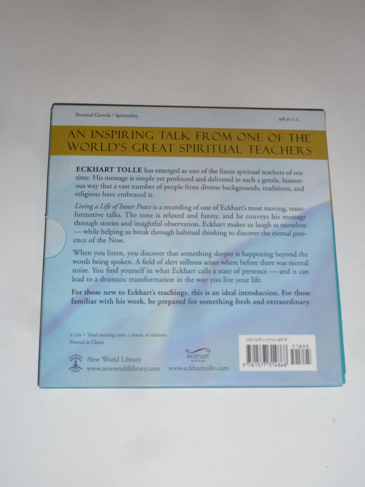 Living a Life of Inner Peace by Eckhart Tolle CD audiobook spiritual self-help