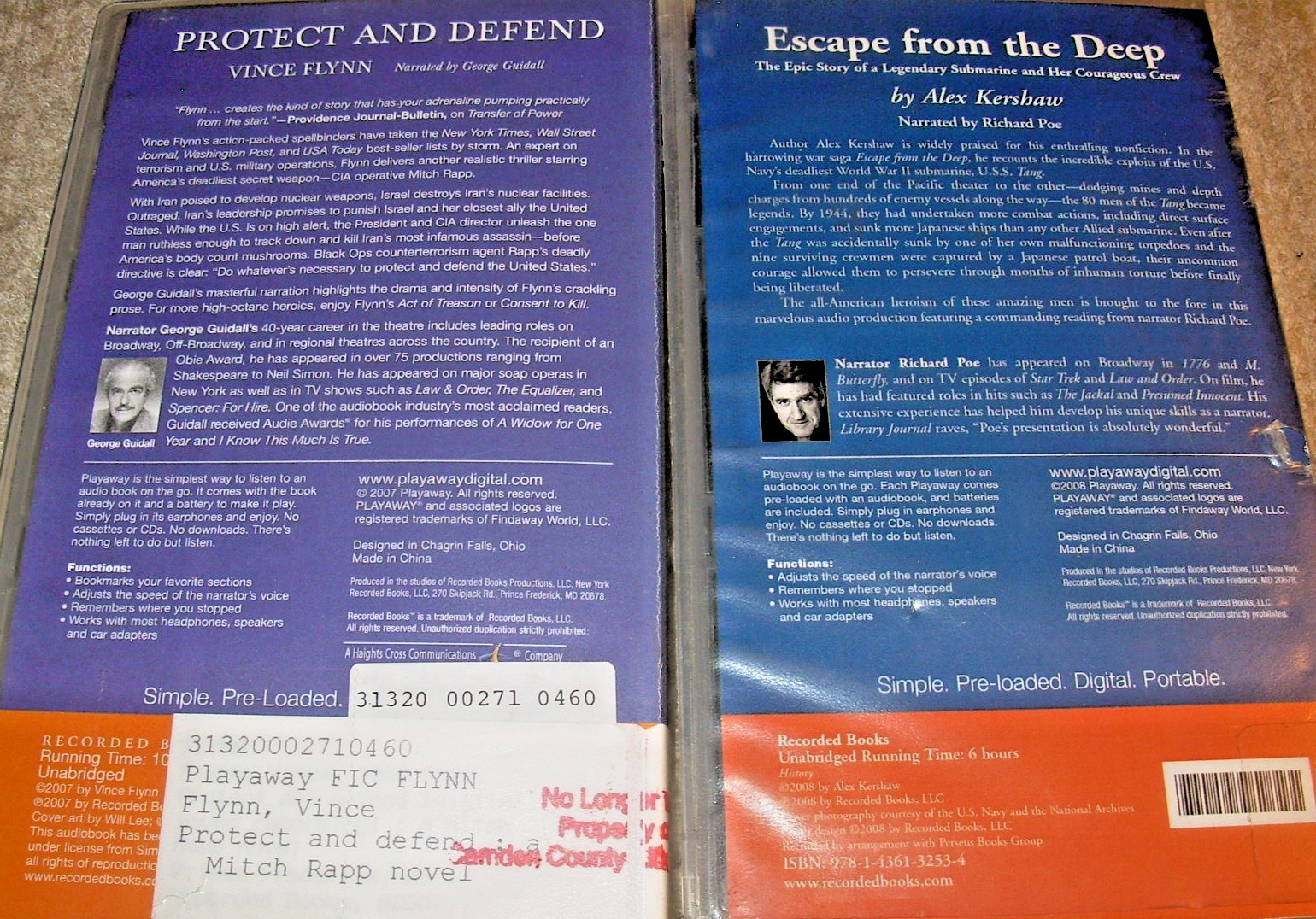 Playaway Audiobooks, Mixed Genre, Library Discontinued, Lot of 9