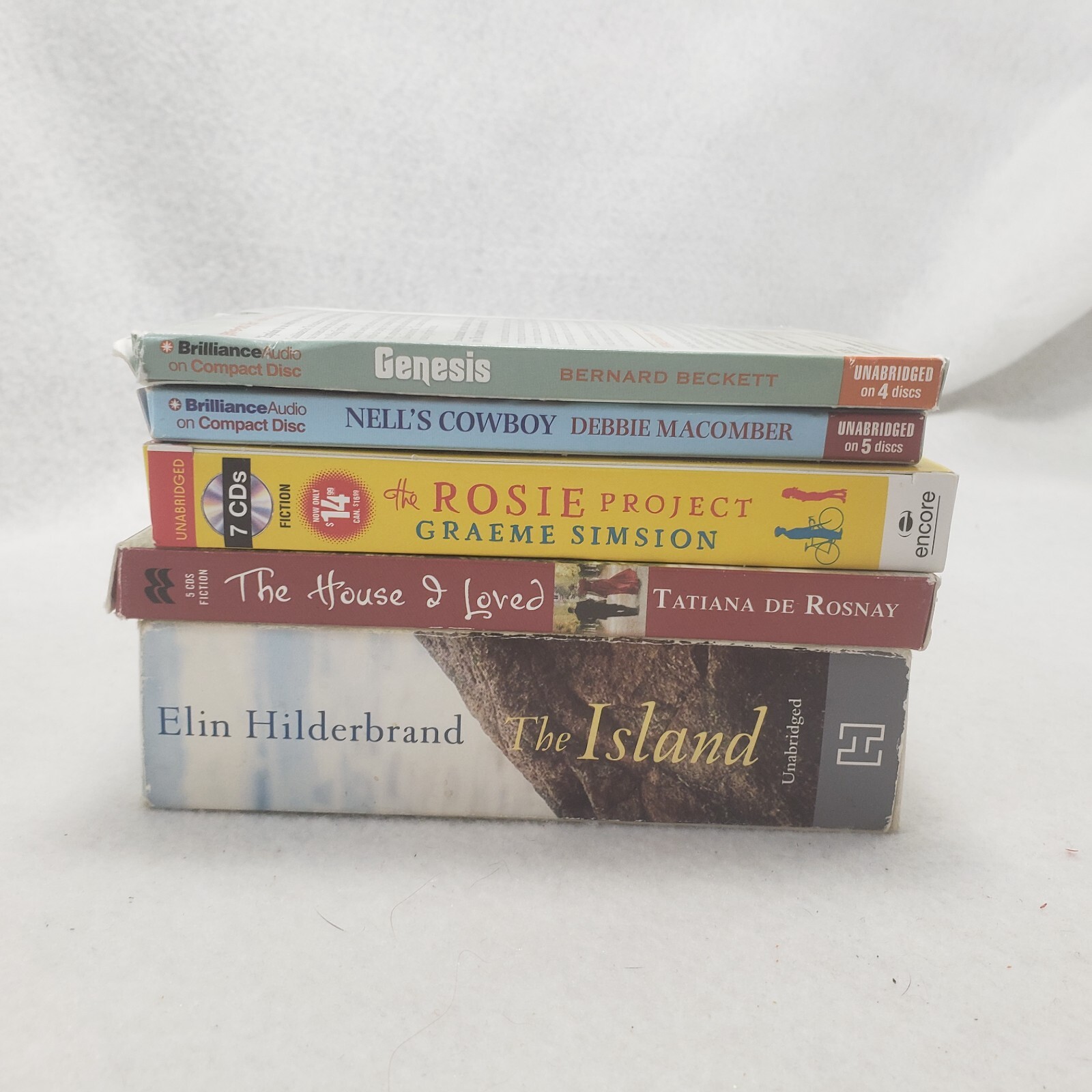 5 Fiction Audiobooks Lot CDs Unabridged Debbie the Island Genesis Rosie Project