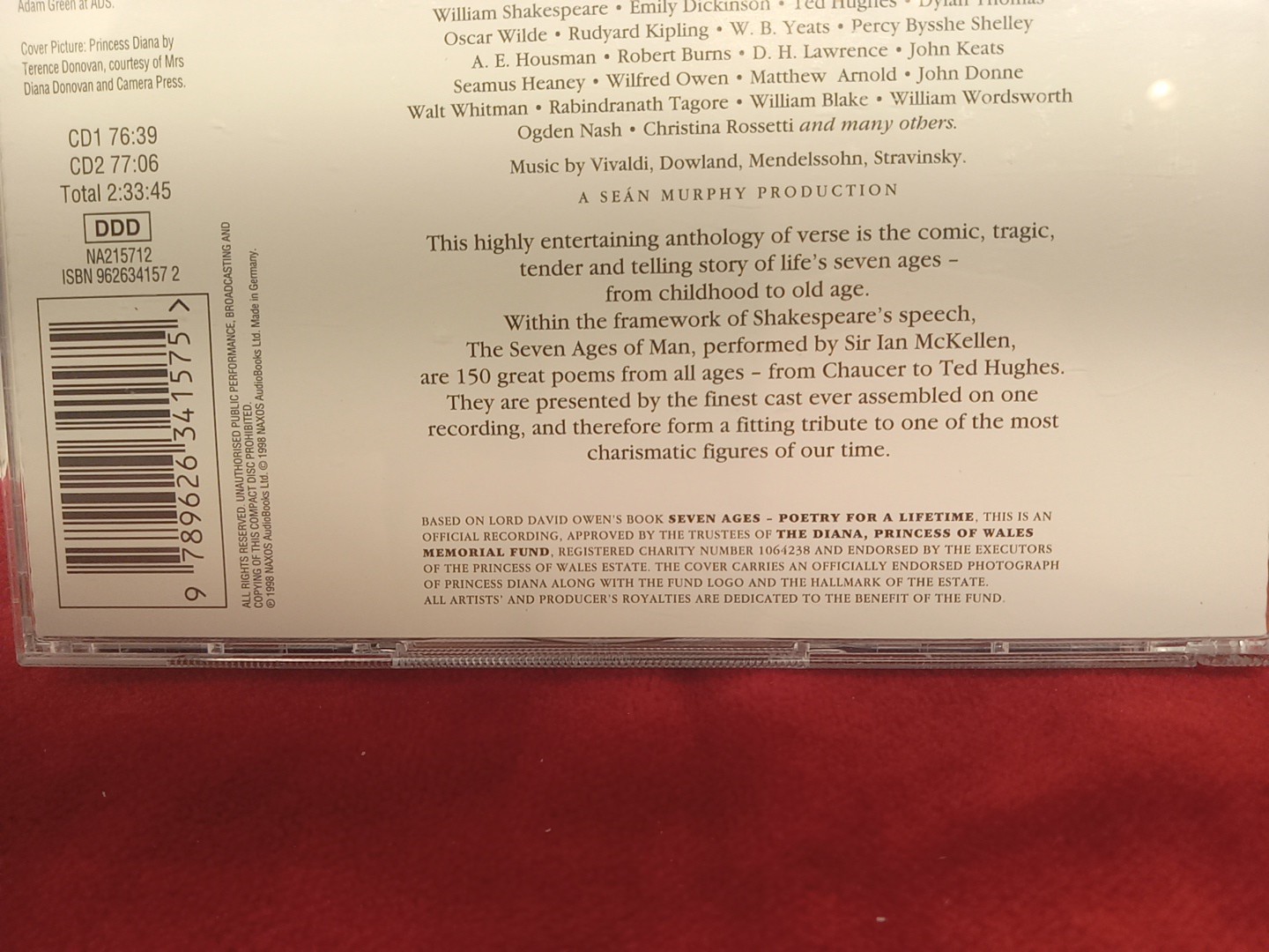 Diana : A Dedication in Seven Ages Anthology of Poetry with Music (CD, Naxos)