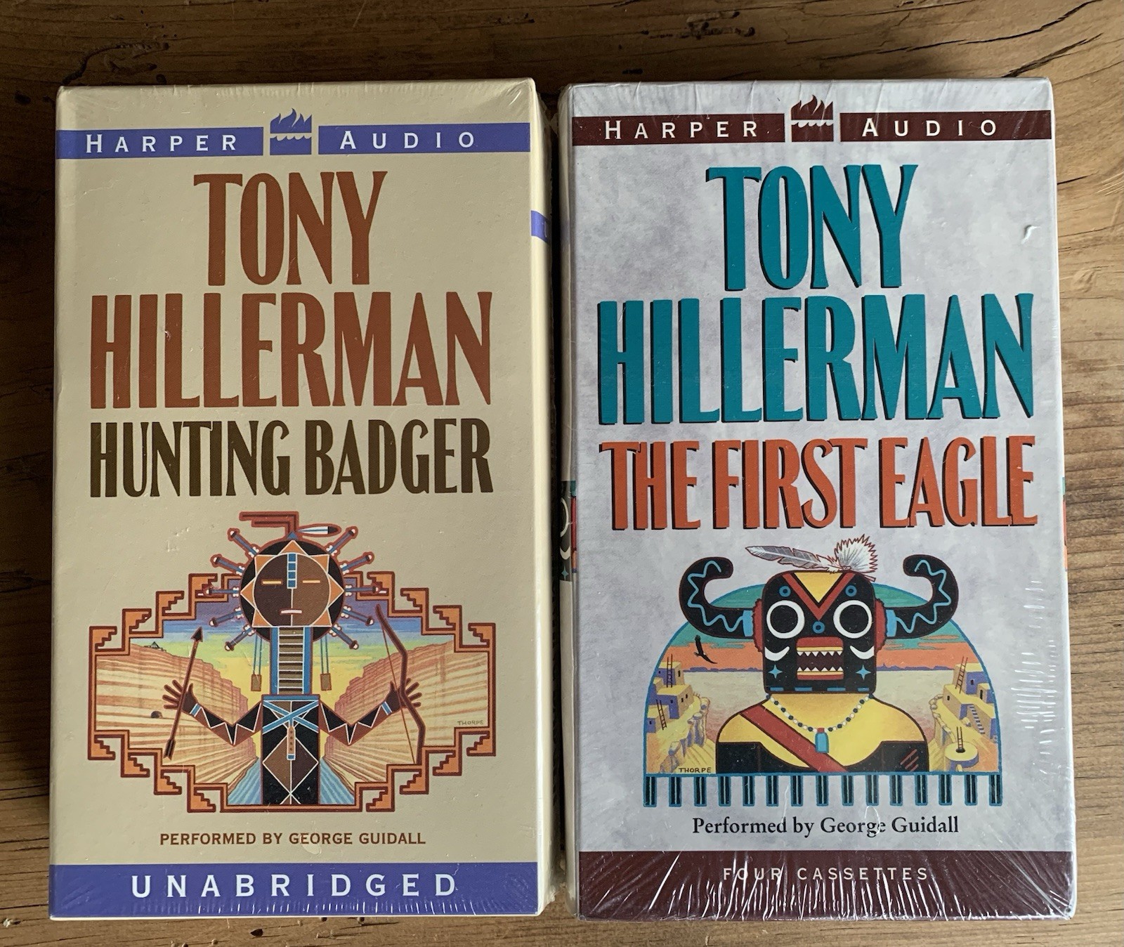 New T. Hillerman First Eagle 1998 & Hunting Badger 1999 Audiobook Cassettes Lot