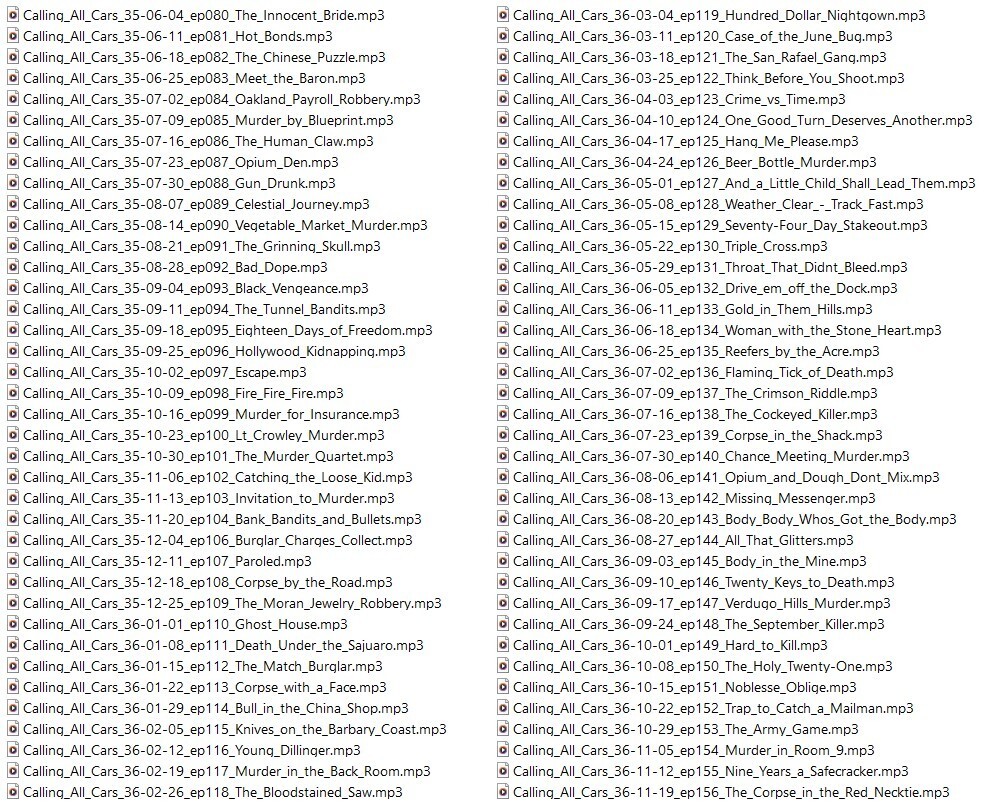CALLING ALL CARS 296 Unique Oldtime Radio Shows MP3 On USB Flash Drive