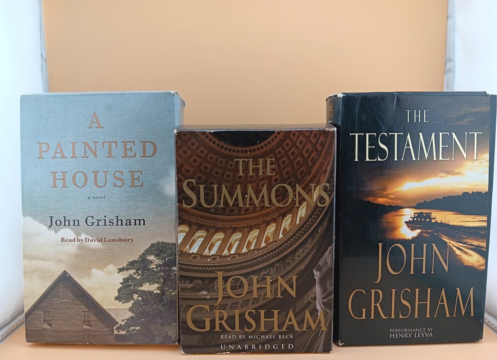 3 John Grisham Audio Books on Tape-THE SUMMONS, A PAINTED HOUSE, THE TESTAMENT