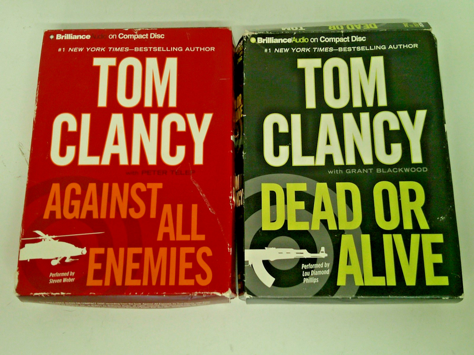 Vintage Lot of 2 Tom Clancy Audio Books CDs Against All Enemies Dead or Alive