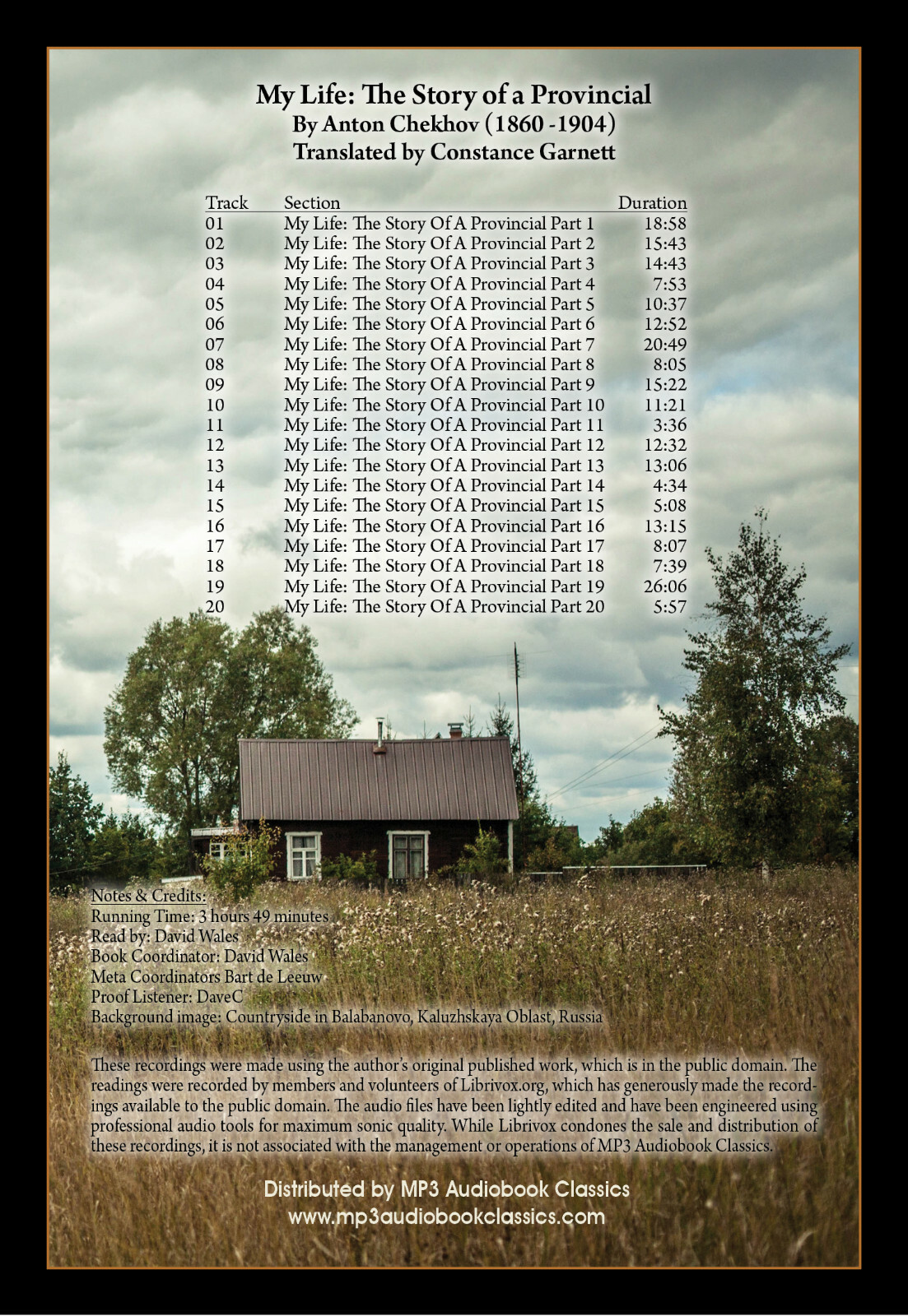 My Life: The Story of a Provincial — MP3 CD Audiobook in DVD case