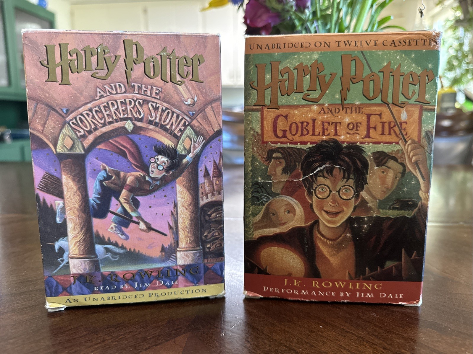 Harry Potter & The Sorcerer Stone And The Goblet Of Fire Cassette Books On Tape