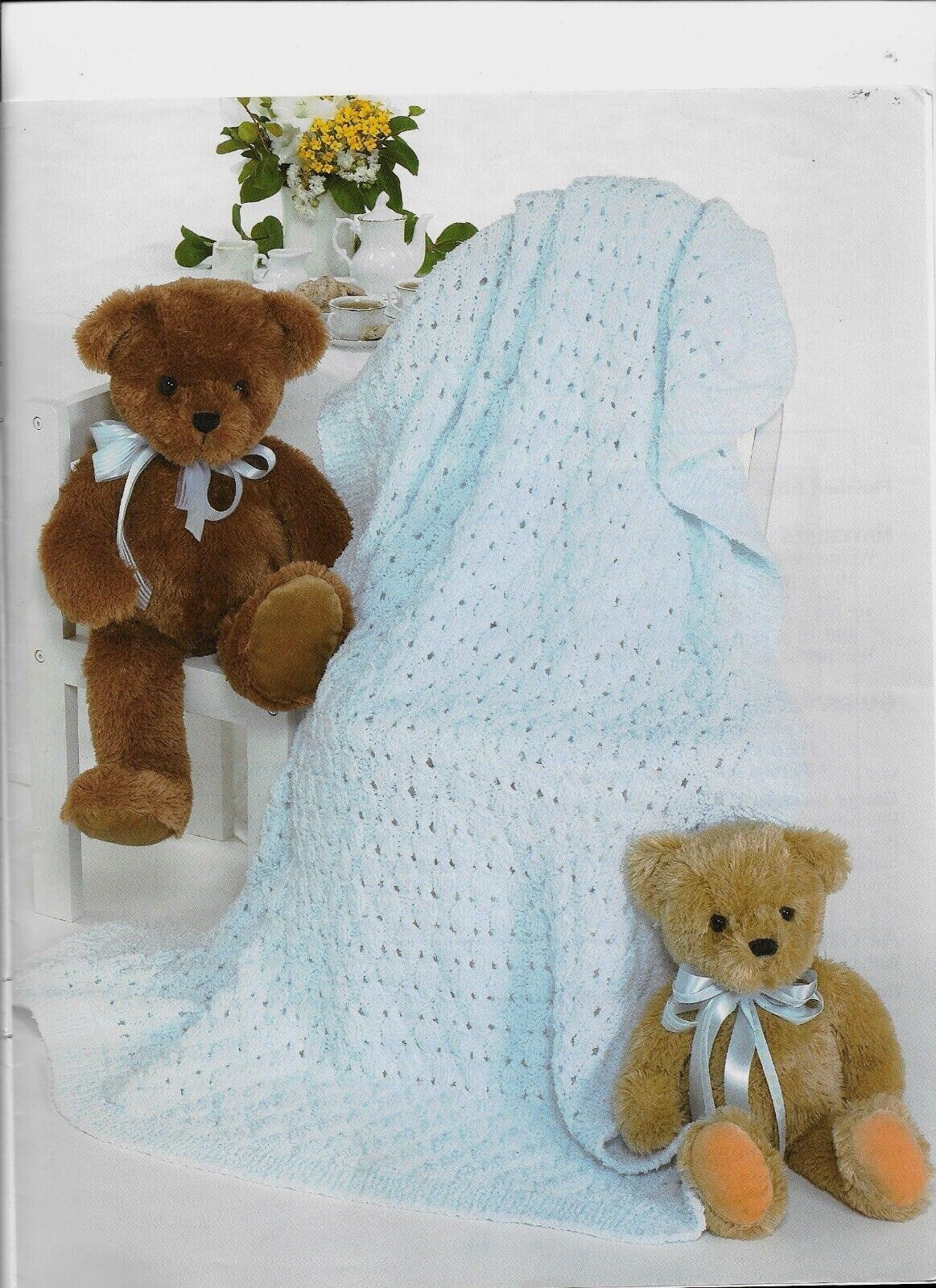 USED TEA FOR TWO BABY AFGHANS 6 DESIGNS LEISURE ARTS KNITTING PATTERN BOOK