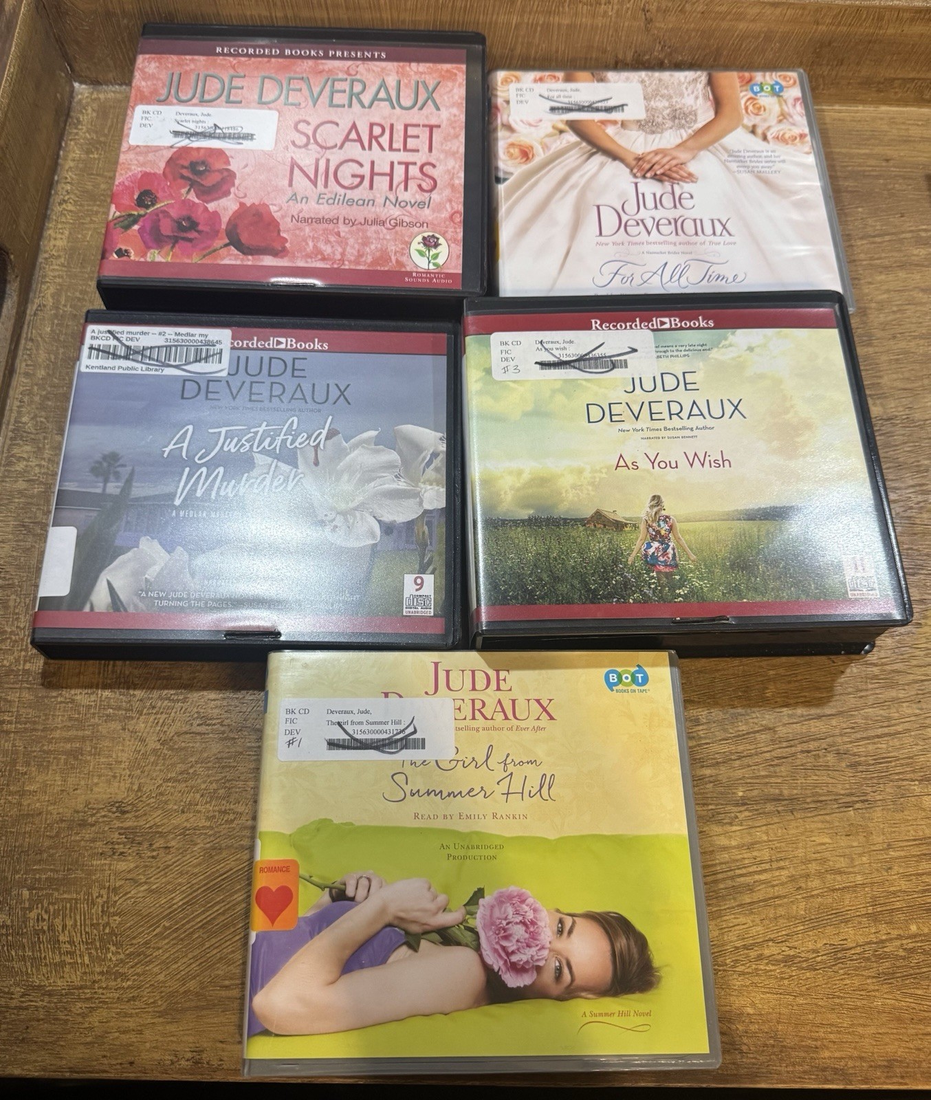 Lot of 5 Jude Deveraux Audiobooks on CD Sets Scarlet Nights As you Wish For All