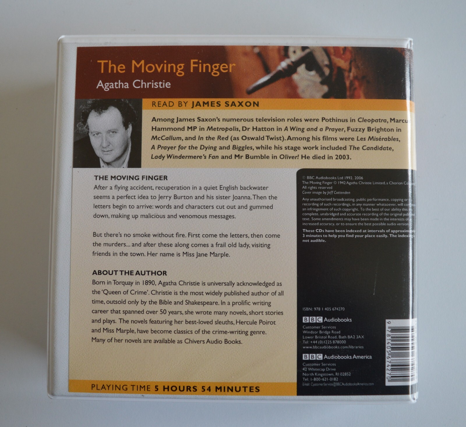 The Moving Finger — Agatha Christie – Unabridged Audiobook — 6CDs — Chivers
