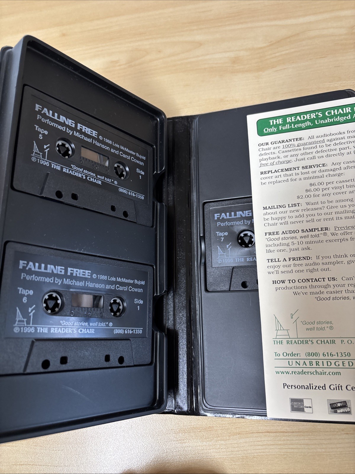 Vintage Cassette, Falling Free (Unabridged Edition) by Lois Mcmaster Bujold, Mic