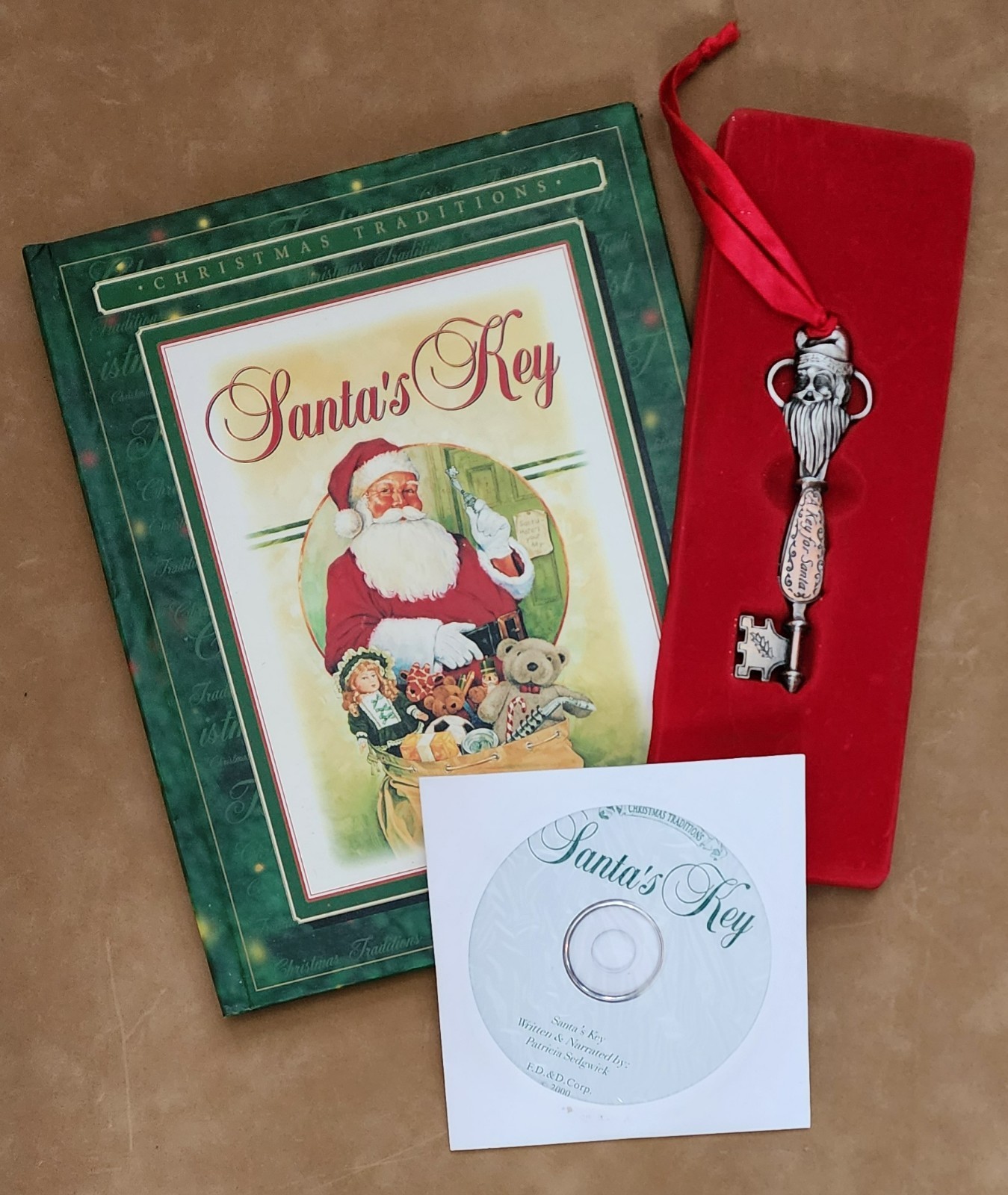 Christmas Traditions SANTA’S KEY w/ Book, CD & Solid Pewter Key Tree Ornament