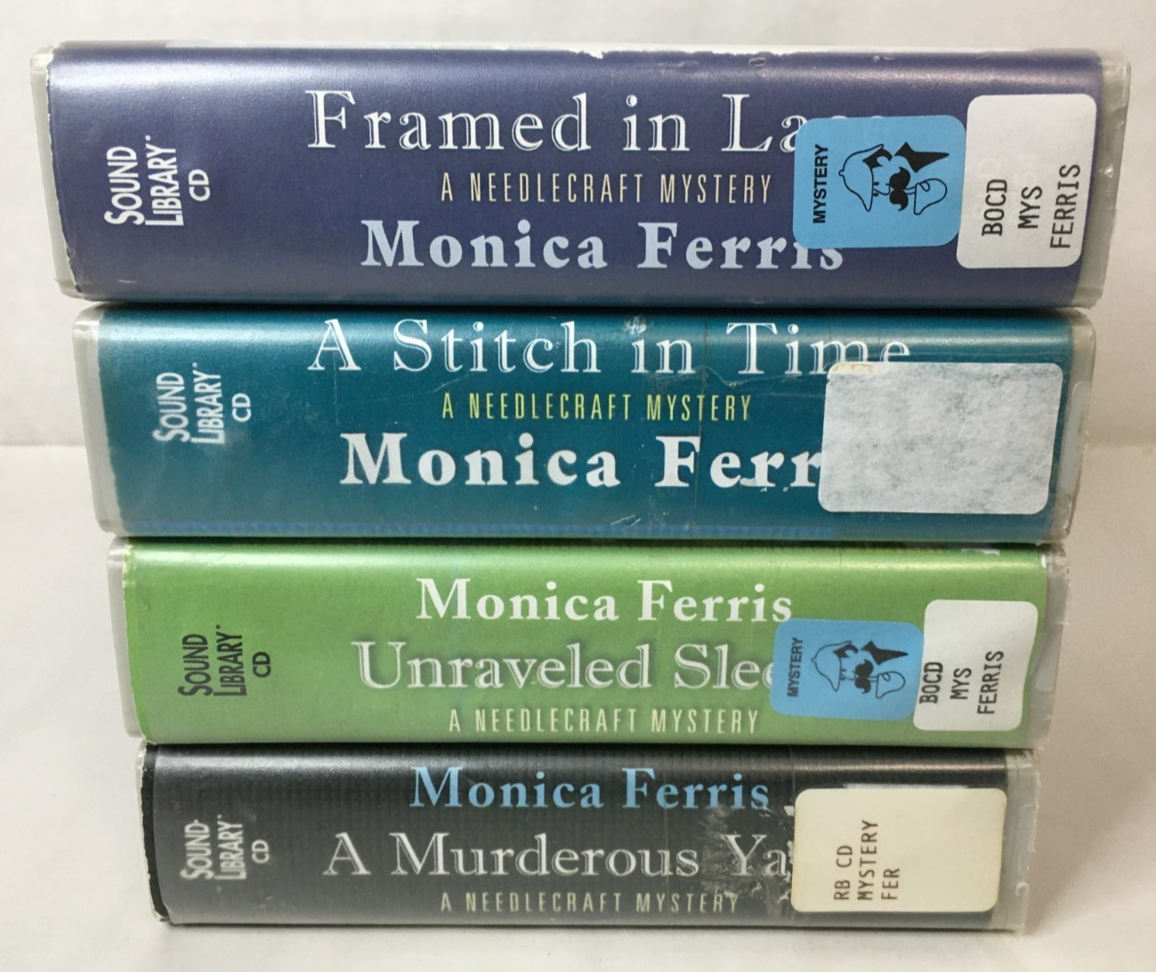 Lot of 4 Needlecraft Mystery Series by Monica Ferris Audiobooks CDs #’s 2 3 4 5