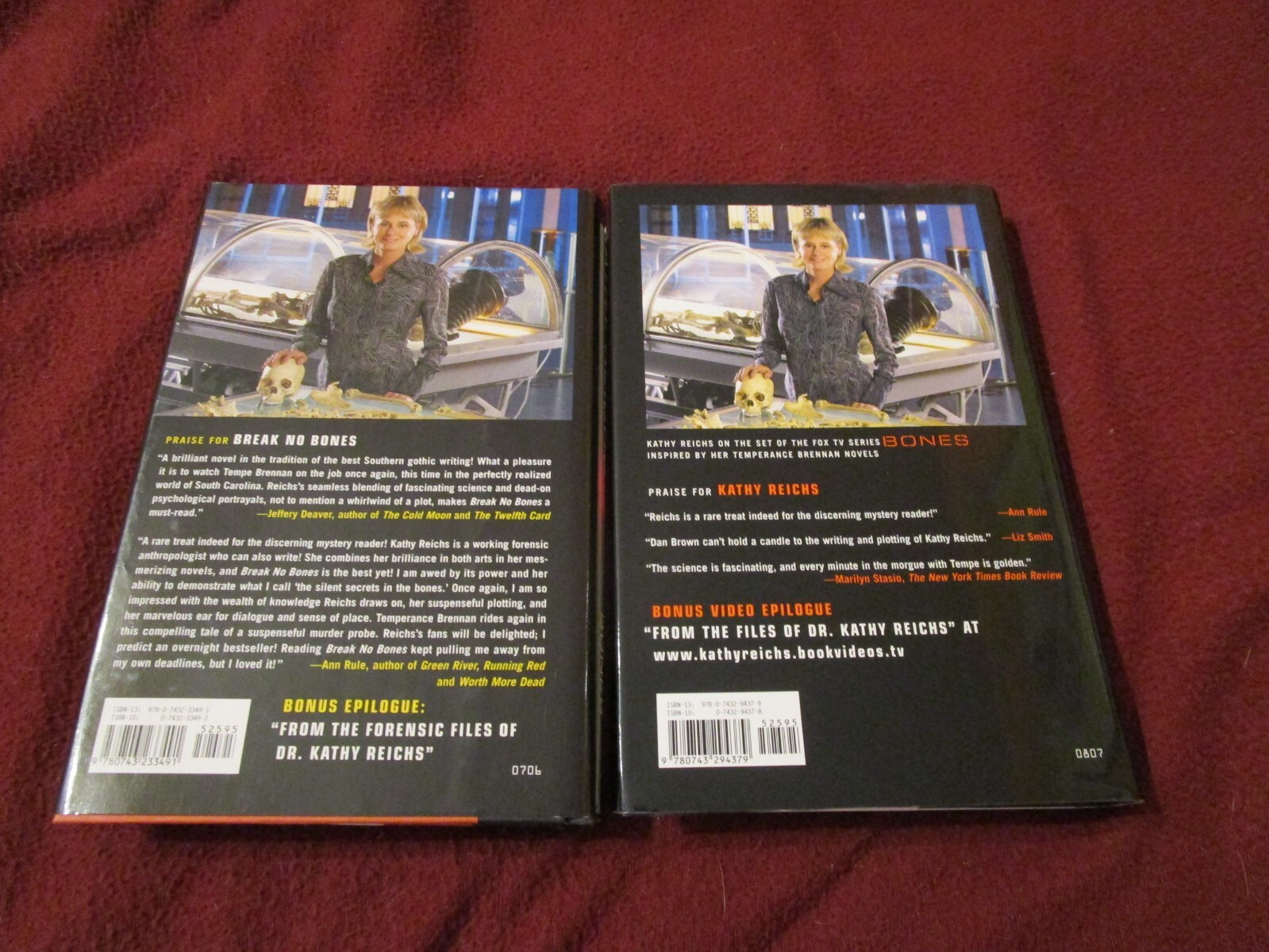 Lot of 2 Kathy Reichs HC firsts: Bones to Ashes, Break No Bones near fine