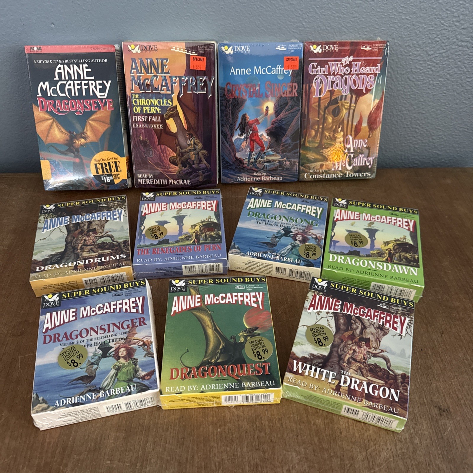 Lot 11 Vintage Anne McCaffrey Audio Books On Cassette Tape New Sealed