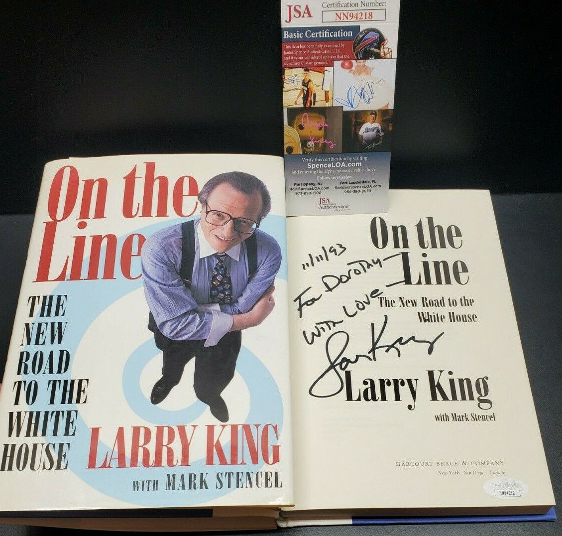 Autographed LARRY KING SIGNED Book On The Line HC 1st Edition AUTOGRAPH JSA COA