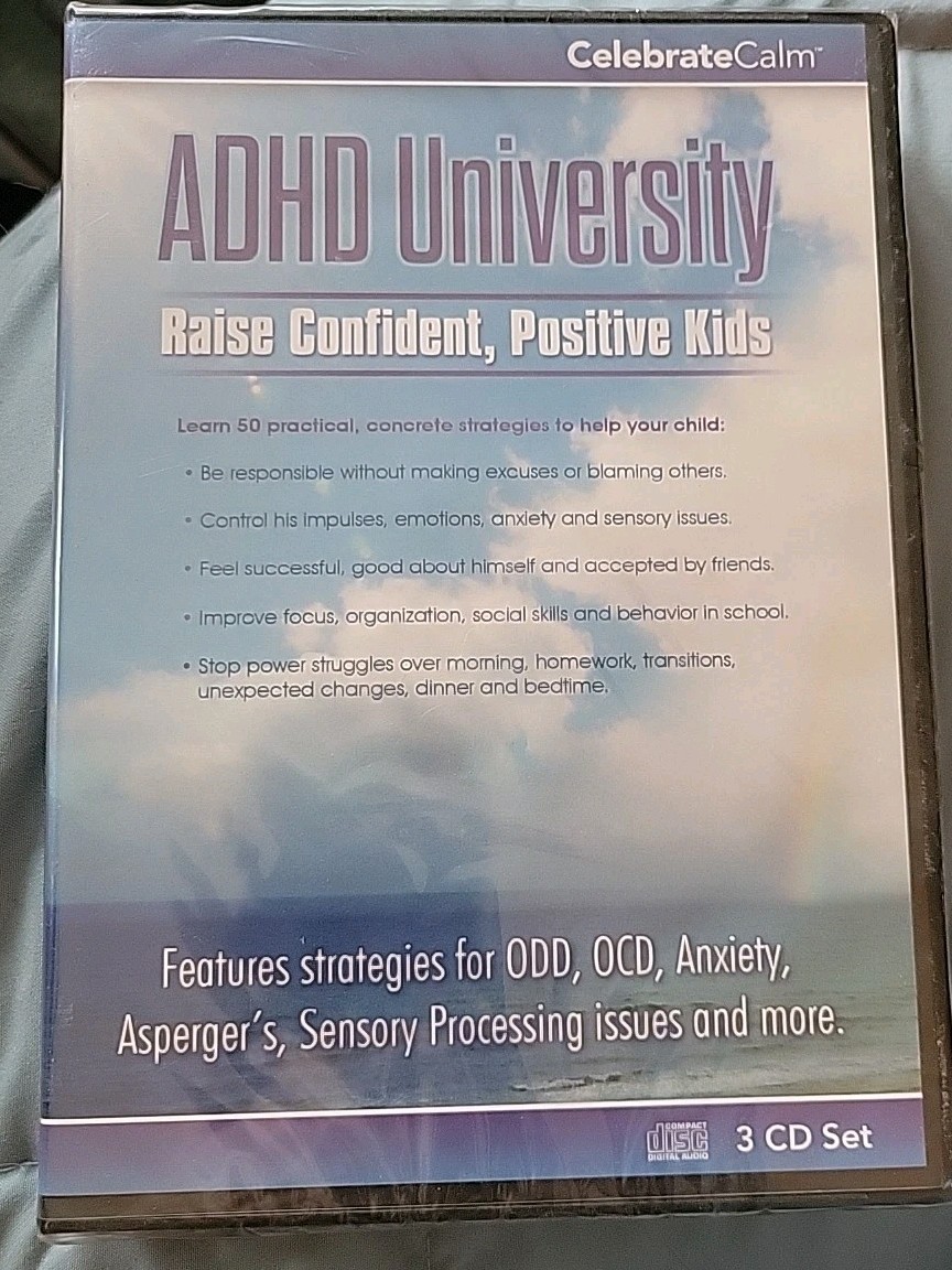Sealed ADHD University Raise Confident, Positive Kids 4x Cd from Celebrate Calm