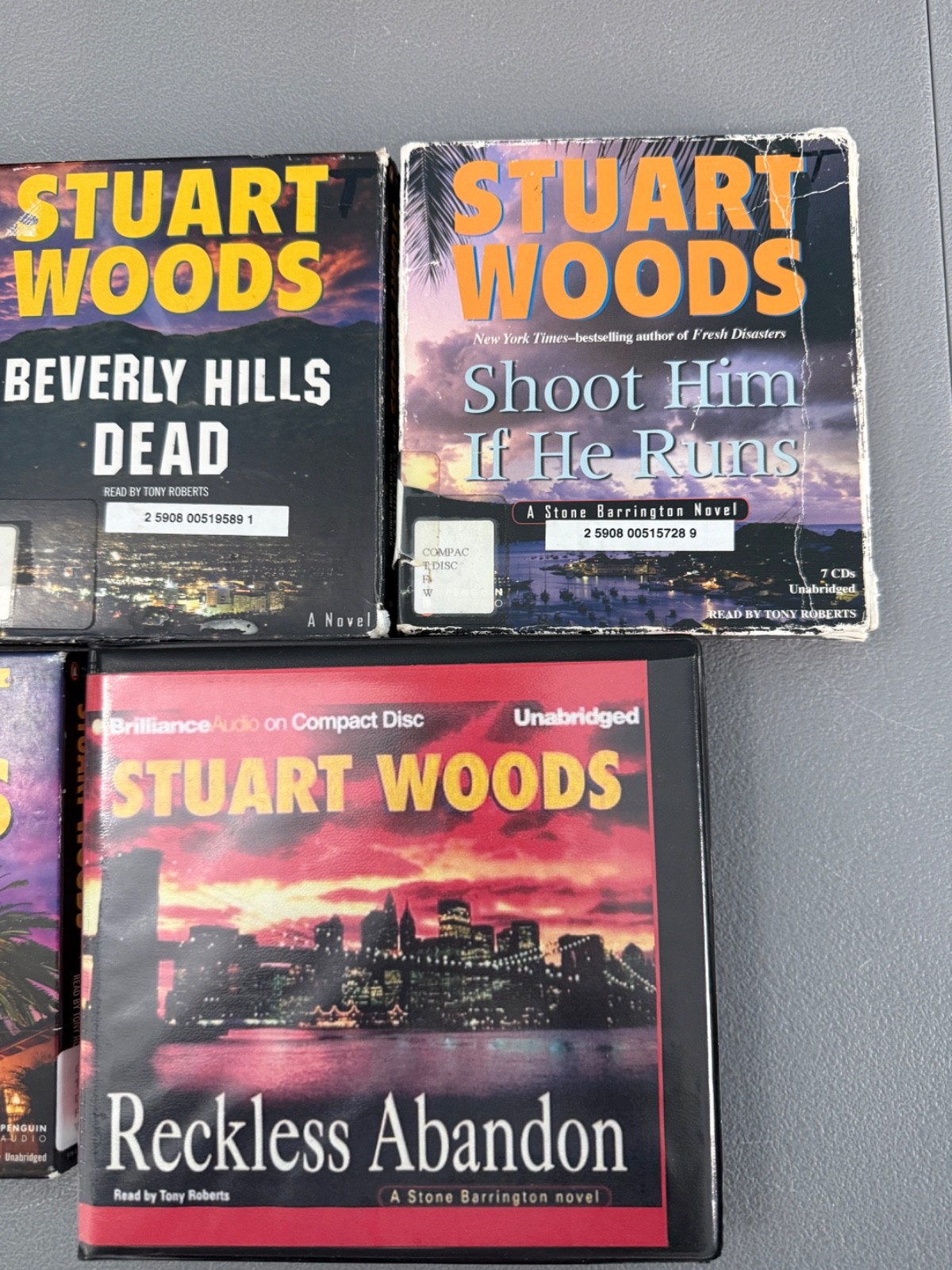 5 Assorted Stuart Woods Audiobooks CDs Unintended Dead Shoot Abandon Barrington