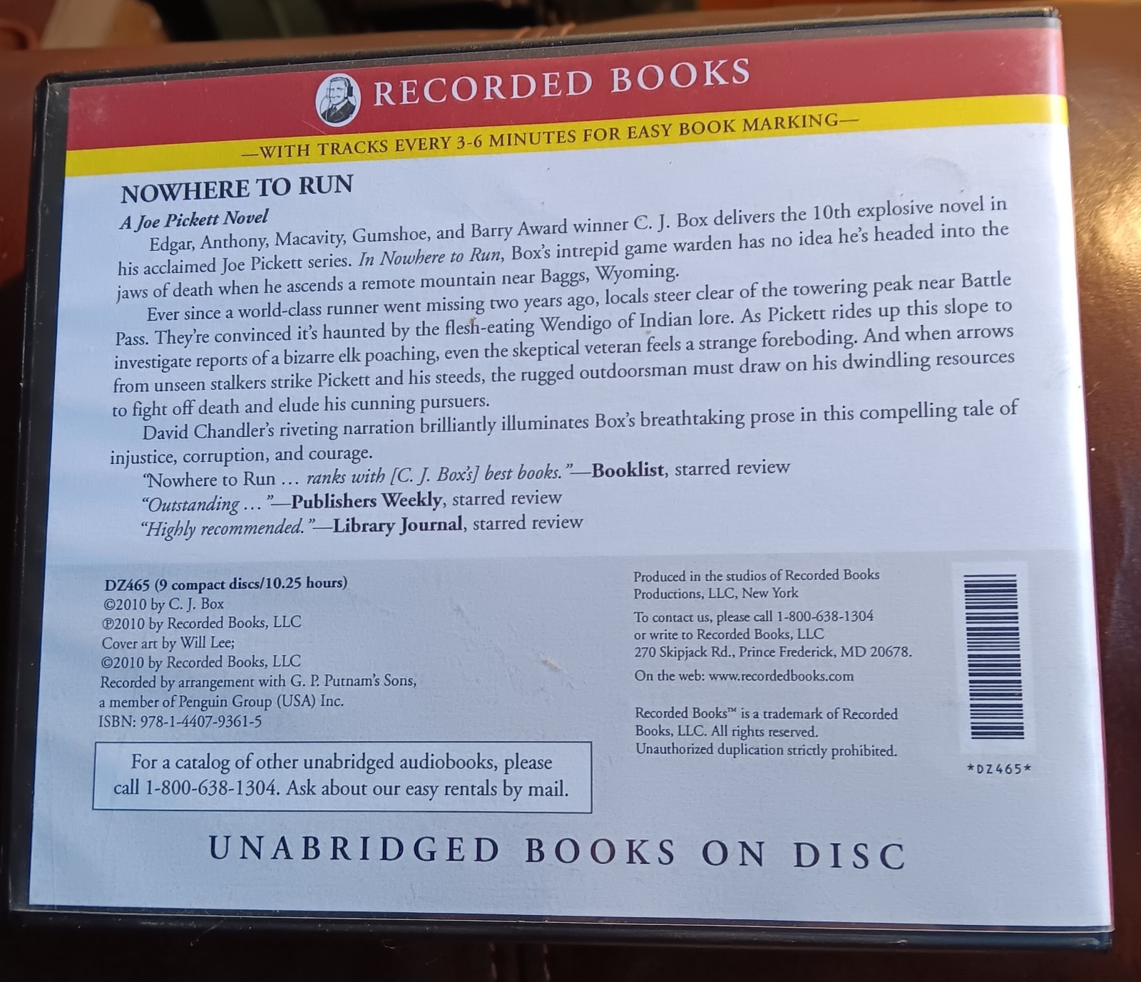 Nowhere To Run by C.J. Box Unabridged Audio CD Very Good BX 19