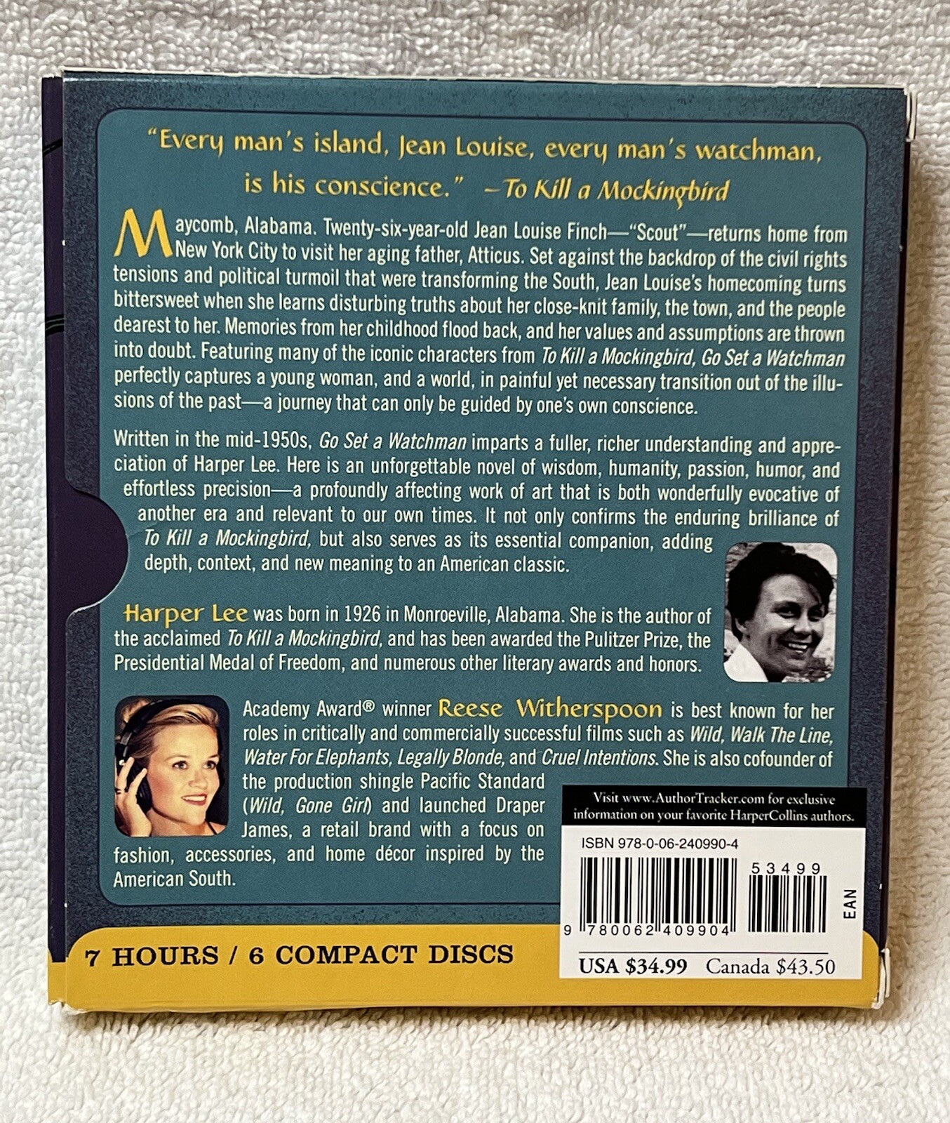 Harper Lee/Go Set A Watchman Audiobook On CD Narrator/Reese Witherspoon