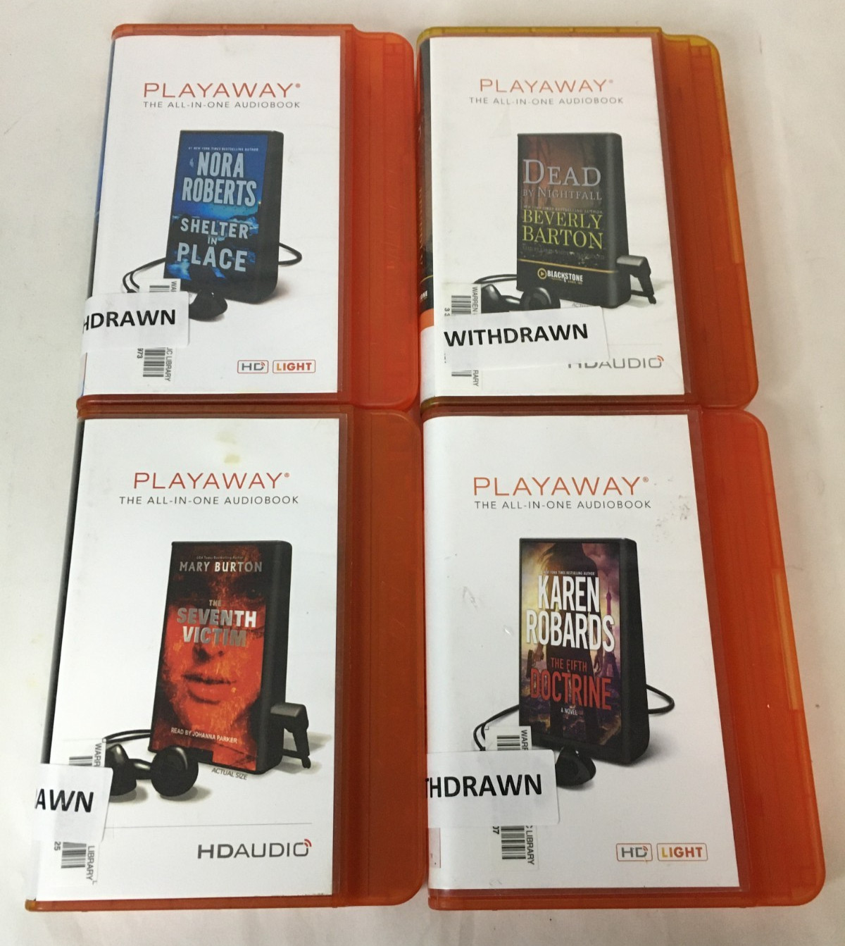 Lot of 4 Romantic Suspense Thriller PLAYAWAY Audiobooks — Full Novels Audio