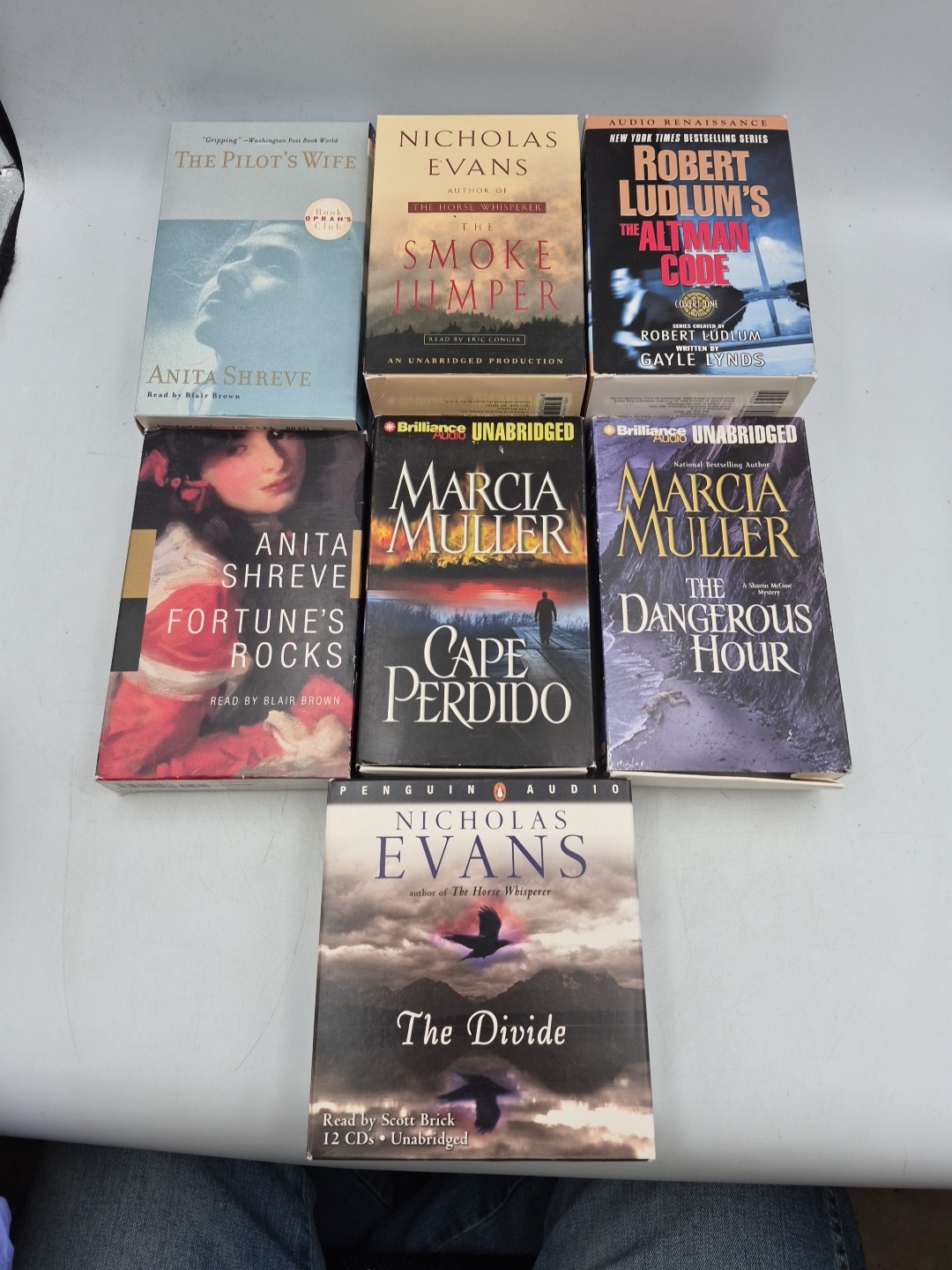 Lot Of Assorted Audiobooks on Cassette/CD( Shave, Evans, Muller, & Ludlum) READ