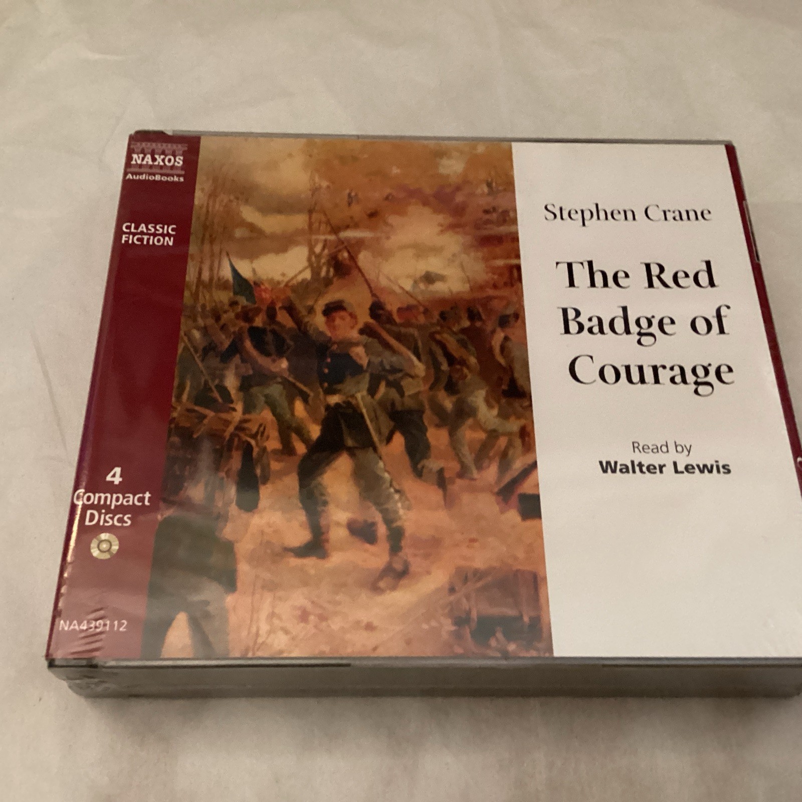 The Red Badge of Courage by Stephen Crane (Audio CD, 2006, 4-Discs, Naxos) NEW