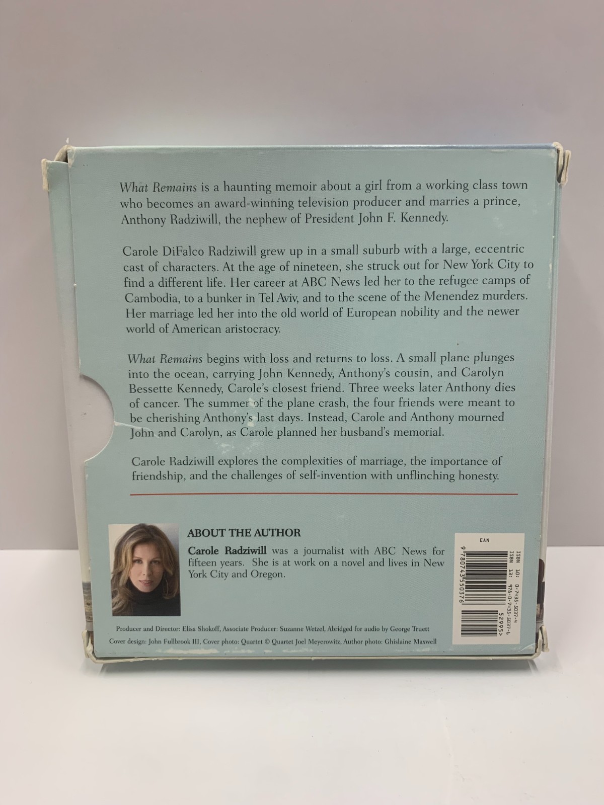 AUDIO BOOK-WHAT REMAINS. CAROLE RADZILL Free Shipping