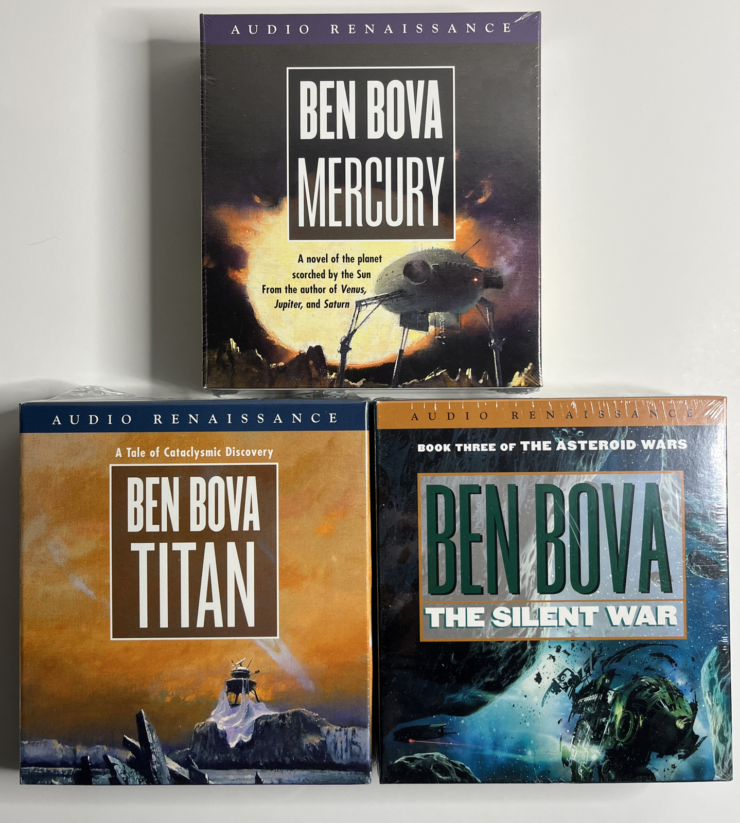 Ben Bova Unabridged Audiobook lot Mercury Titan & The Silent War (New Sealed)
