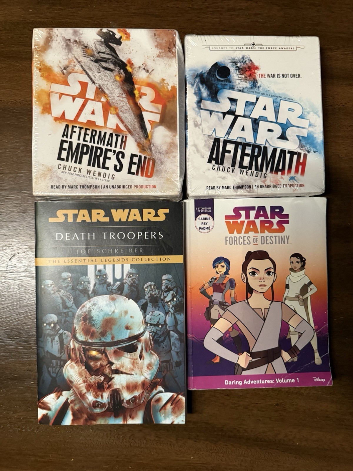 Star Wars Aftermath trilogy Audiobooks and 2 paperback books