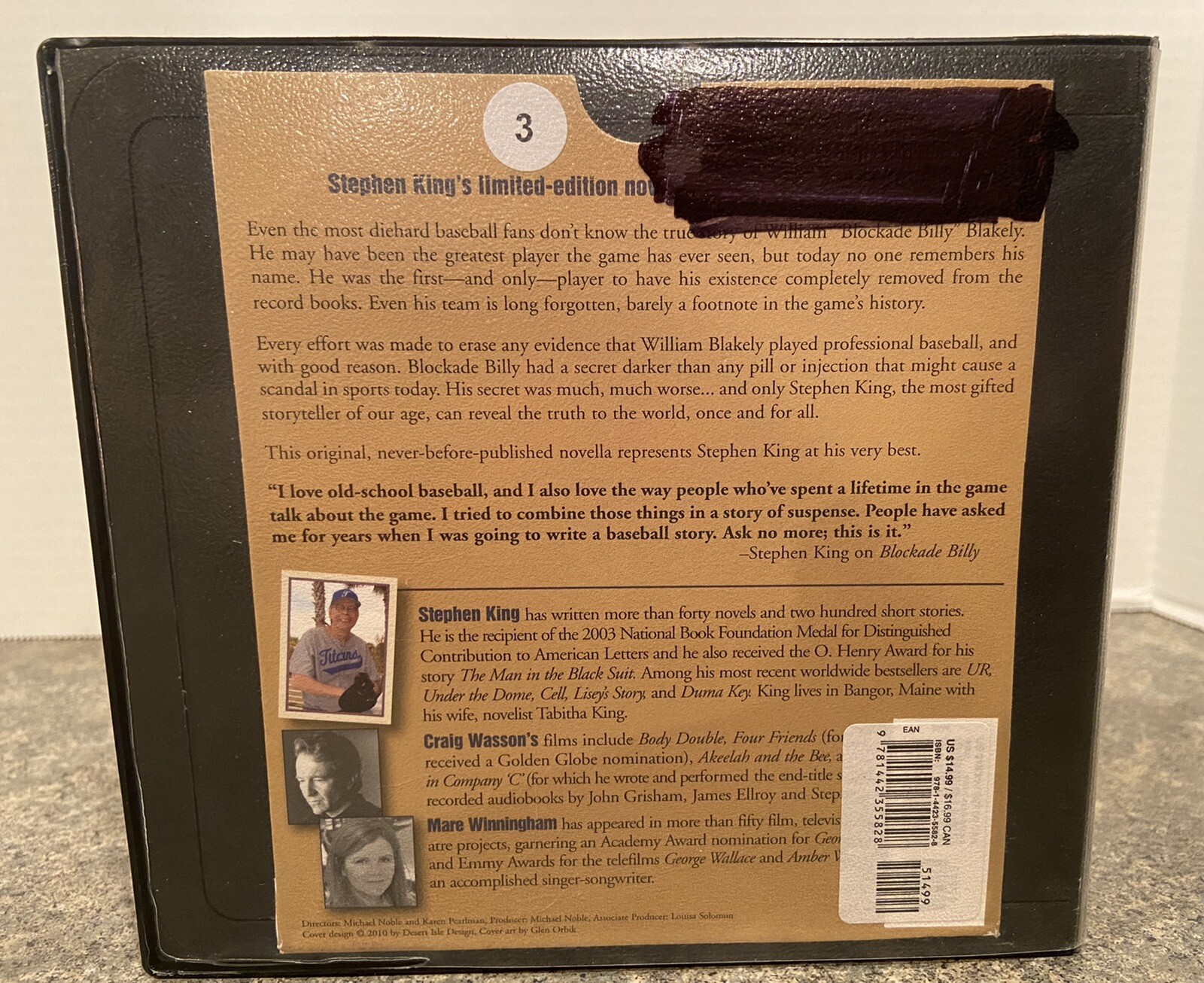 Audiobook: «Blockade Billy» By Stephen King Unabridged Suspense Novel 3 CDs